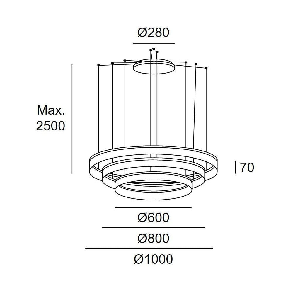 LedsC4 Circ 3 Ring 1000mm Pendant