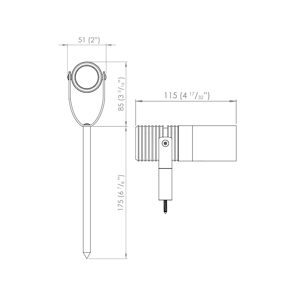 LuxR M4 Spike Spot with Snoot - Powder Coat - Low Voltage