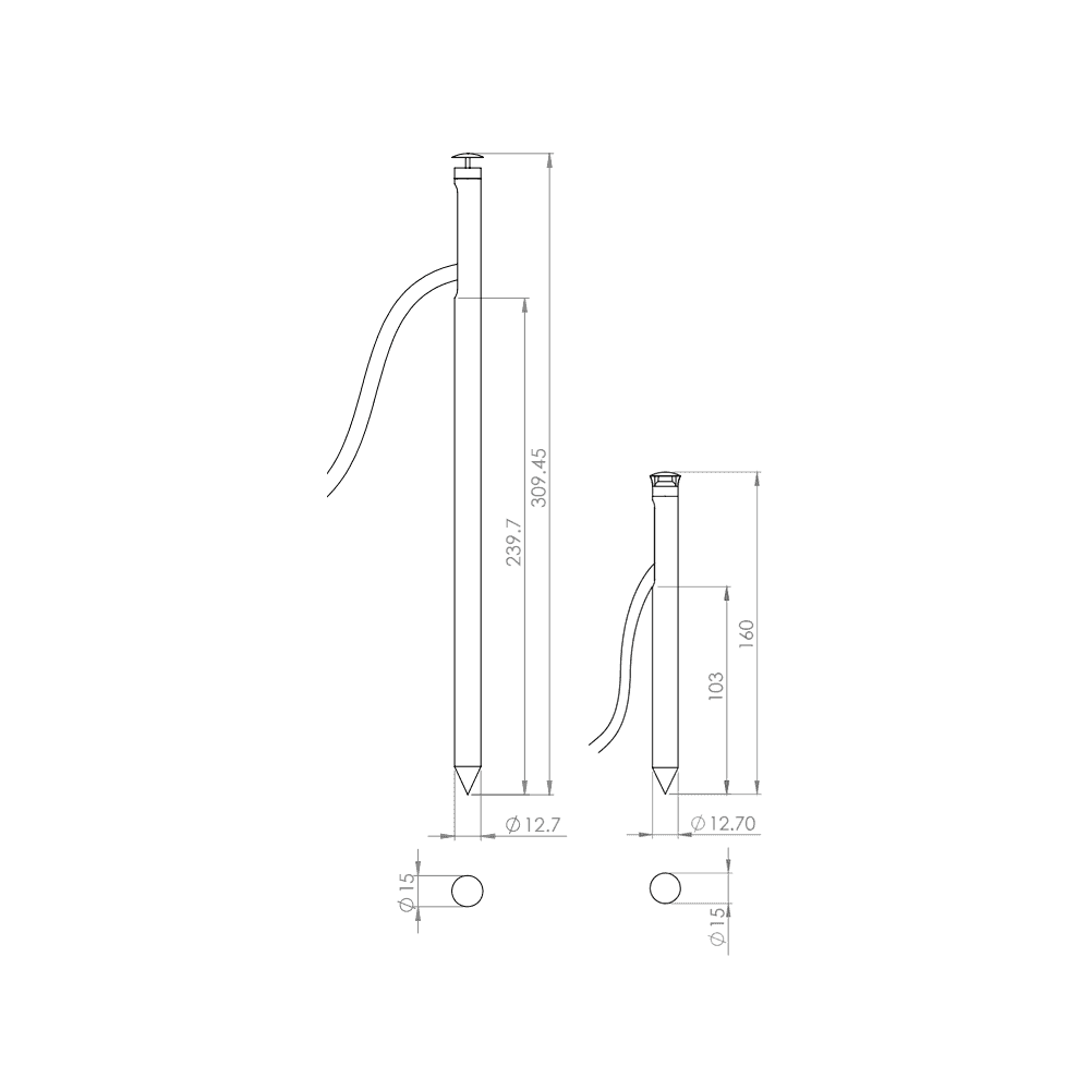 LuxR Micro Spike Diamond 180º - Copper - Low Voltage