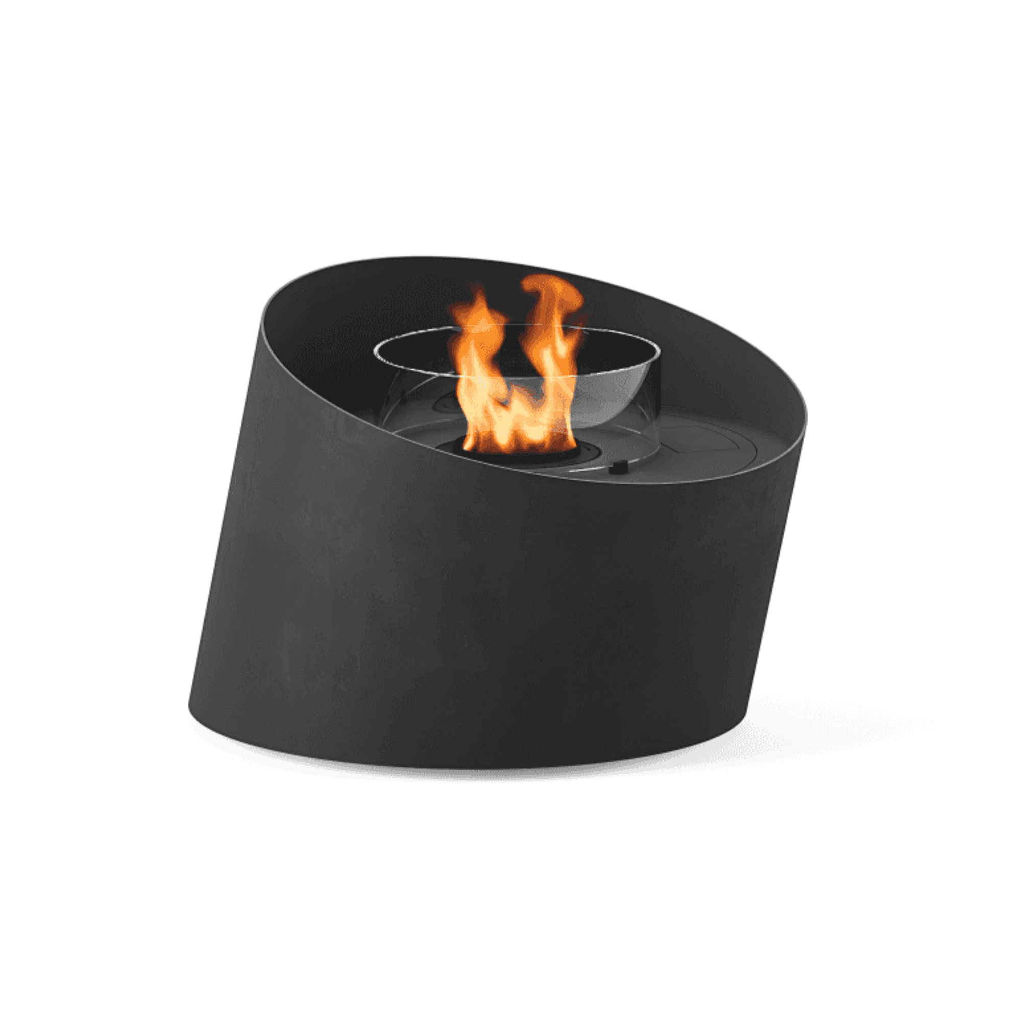 Glammfire Contour Bioethanol Fire Pit - Black Lacquered Steel