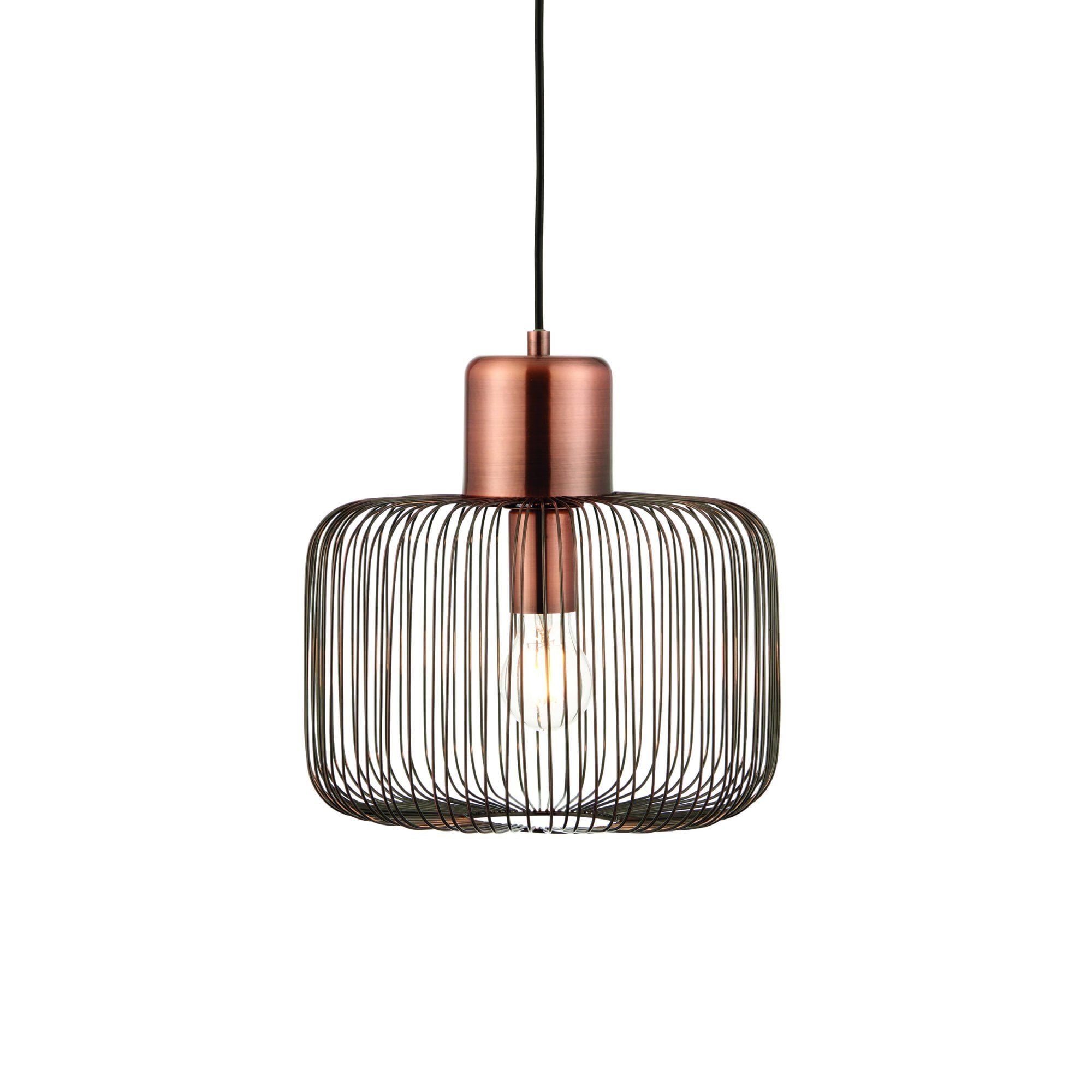Endon Nicola Single Light Pendant - Antique Copper Plate