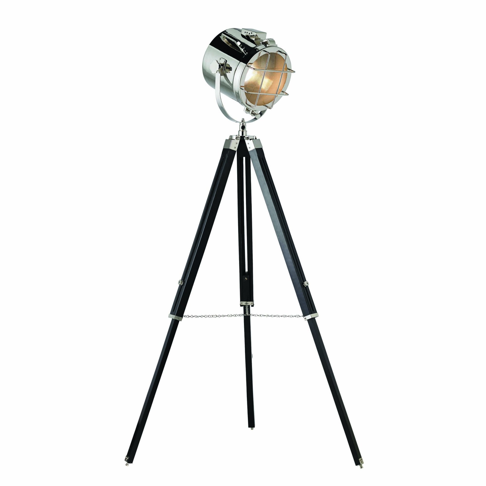 Endon Nautical Single Light Floor Lamp - Polished Nickel Plate & Matt Black