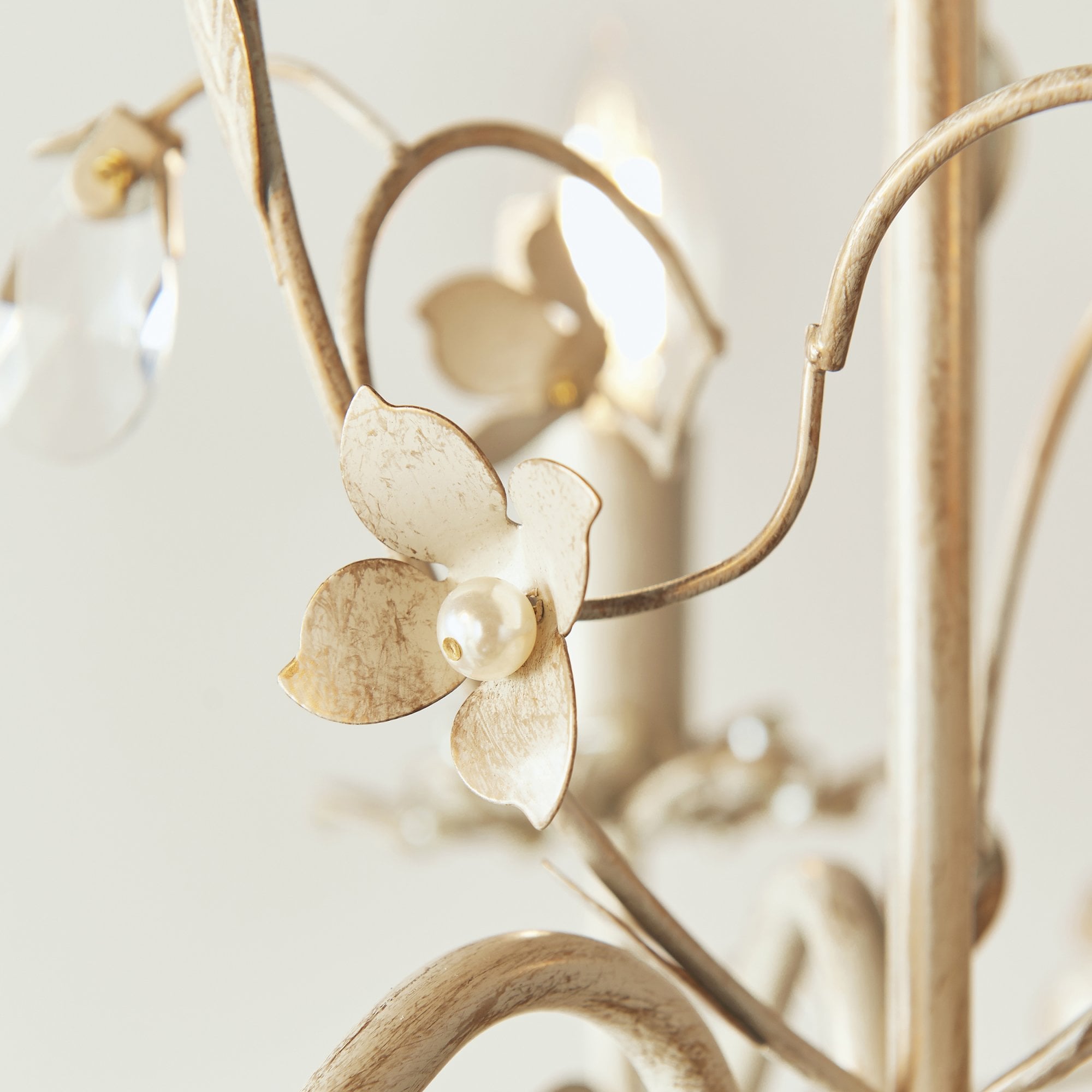 Endon Lullaby 3 Light Pendant - Cream/Br Gold Paint & Clear/Pearl Acrylic