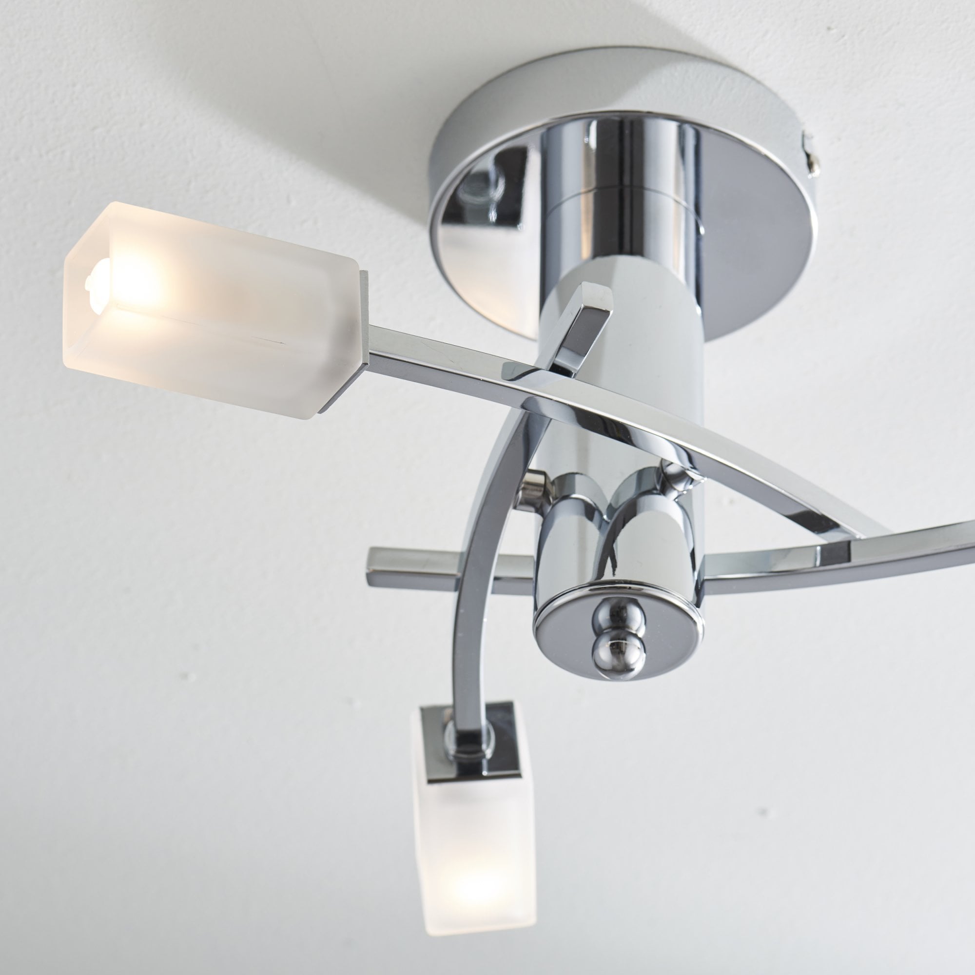 Endon Havana 3 Light Semi Flush Fitting - Chrome Plate & Frosted Glass