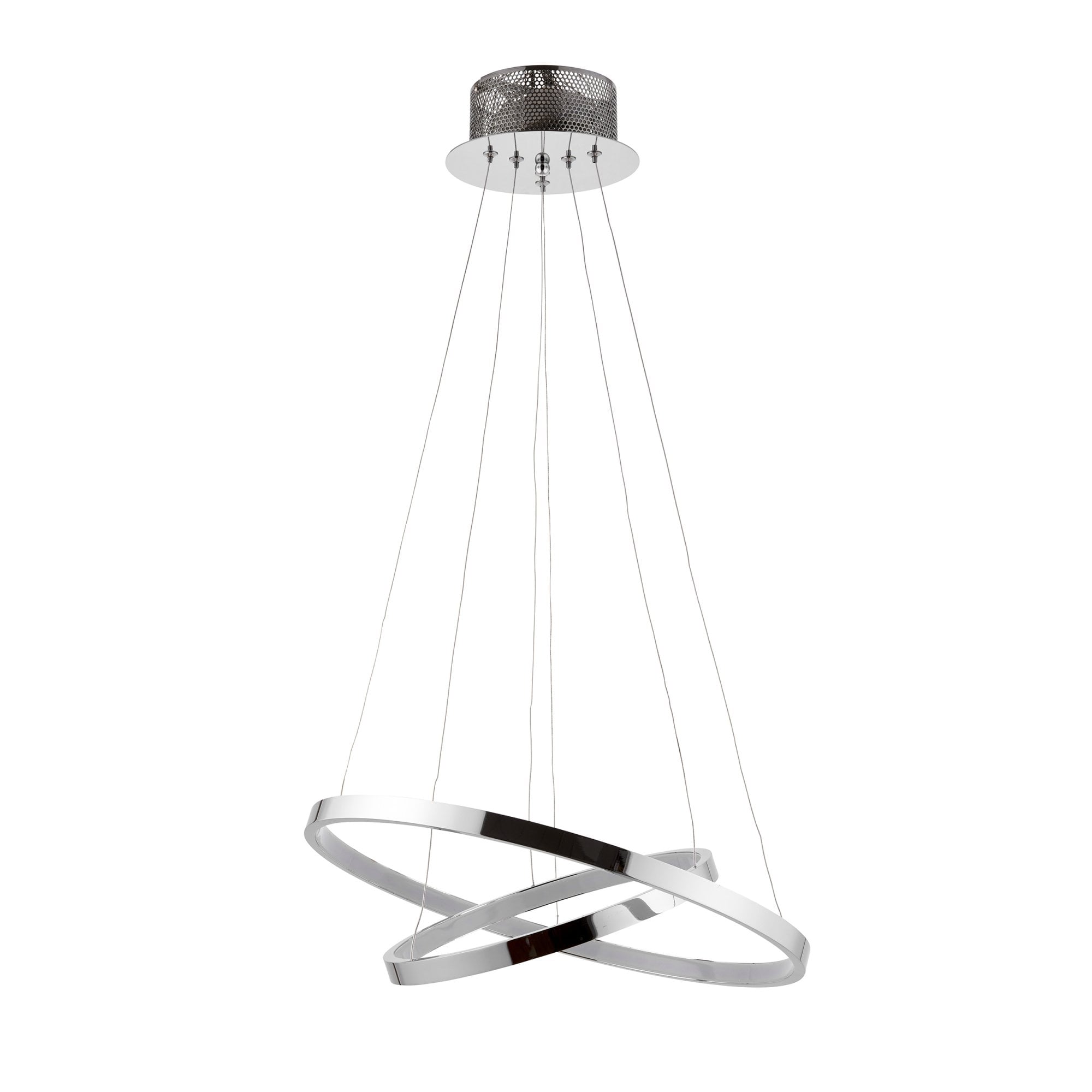 Endon Kline 2 Ring Pendant - Chrome Plate & Frosted Acrylic