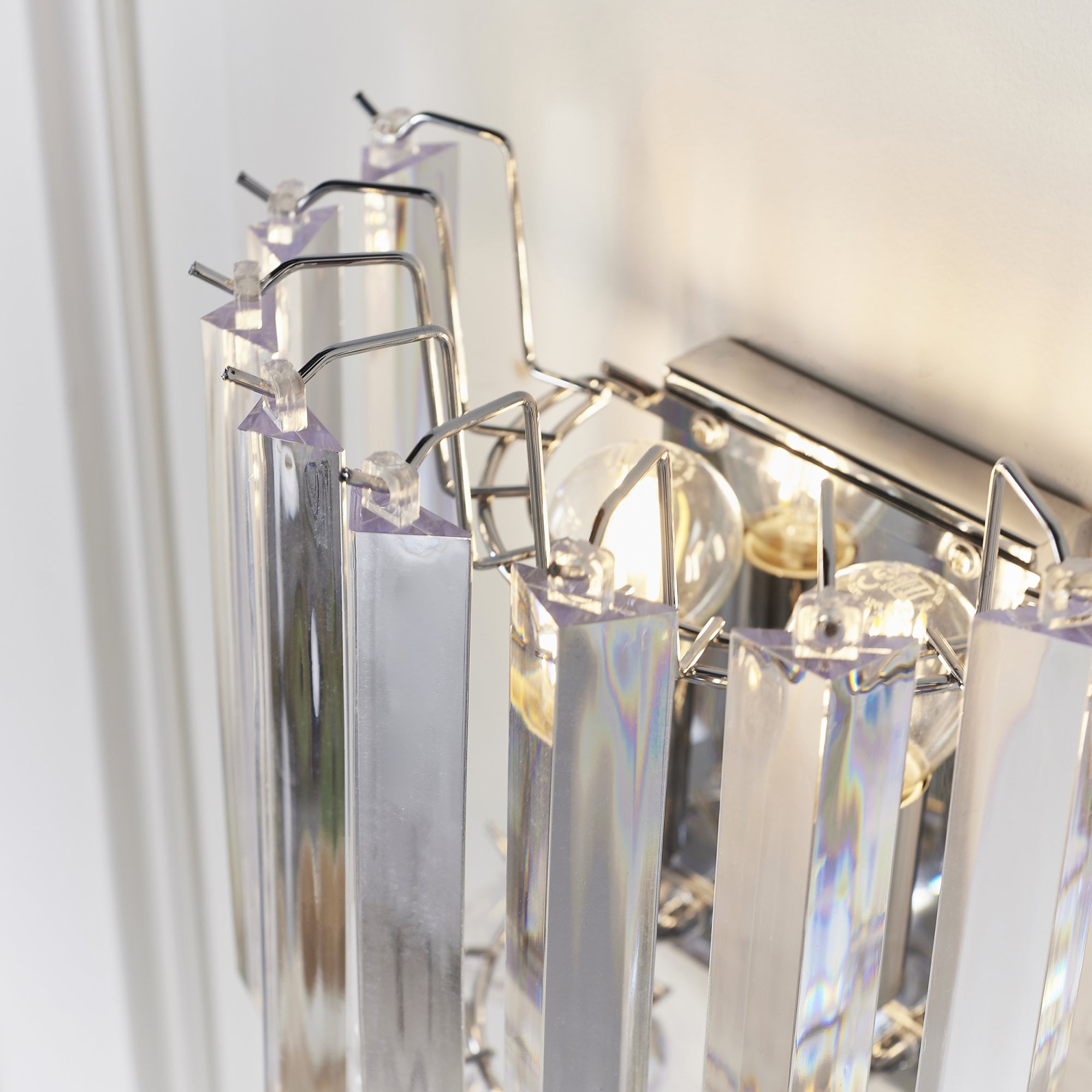 Endon Fargo 2 Light Wall Light - Chrome Plate & Clear Acrylic