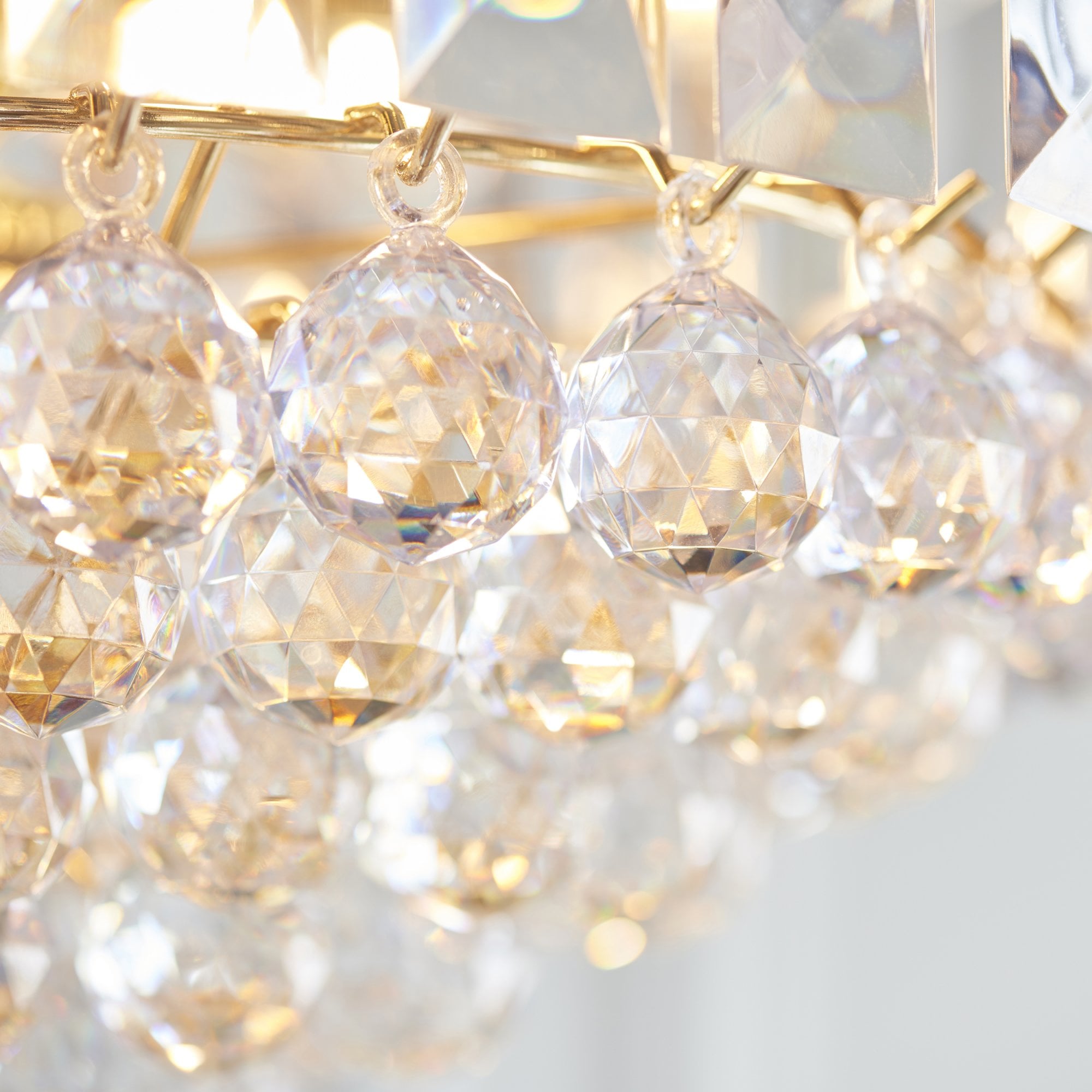 Endon Fargo 6 Light Pendant - Brass Plate & Clear Acrylic