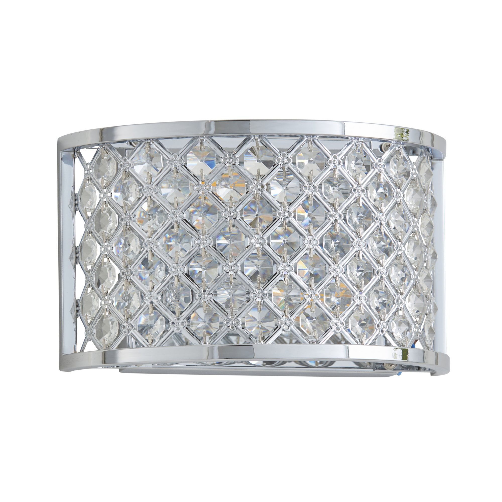 Endon Hudson 2 Light Wall Light - Chrome Plate & Clear Crystal