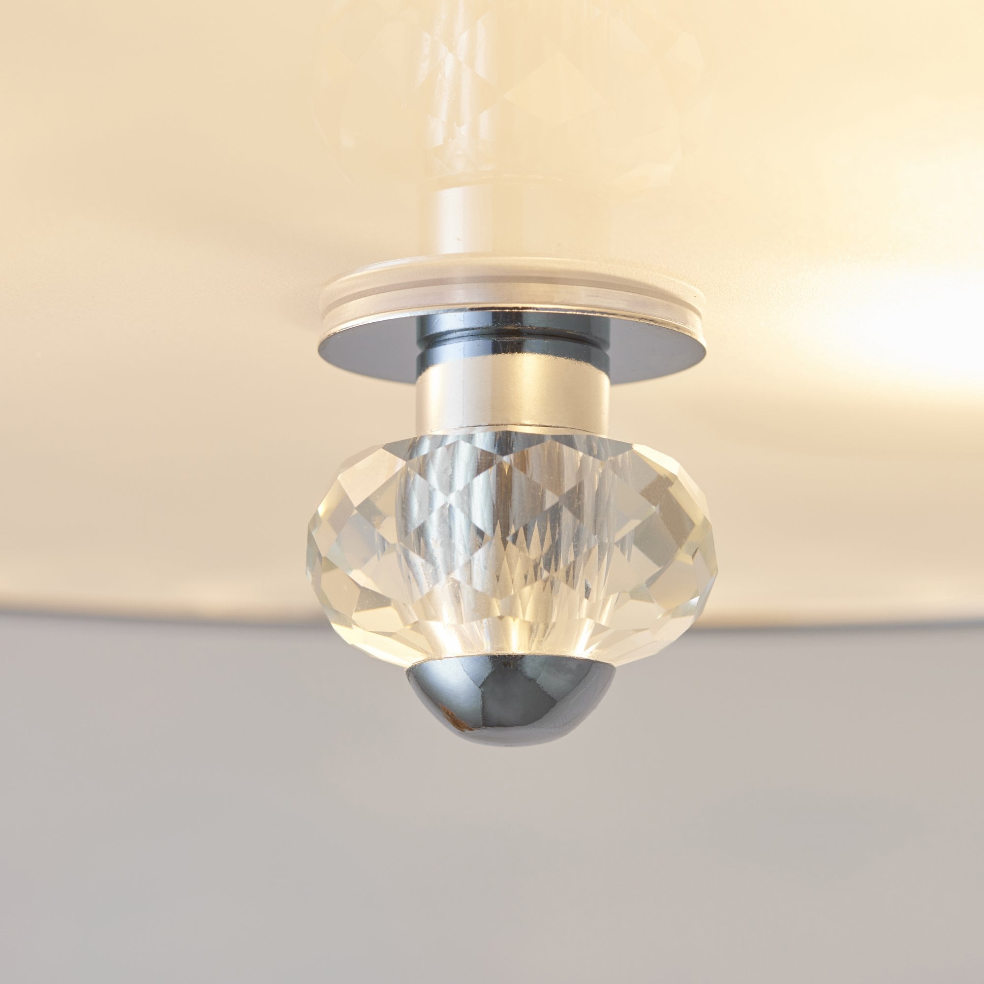 Endon Hudson 3 Light Flush Fitting - Chrome Plate & Clear Crystal
