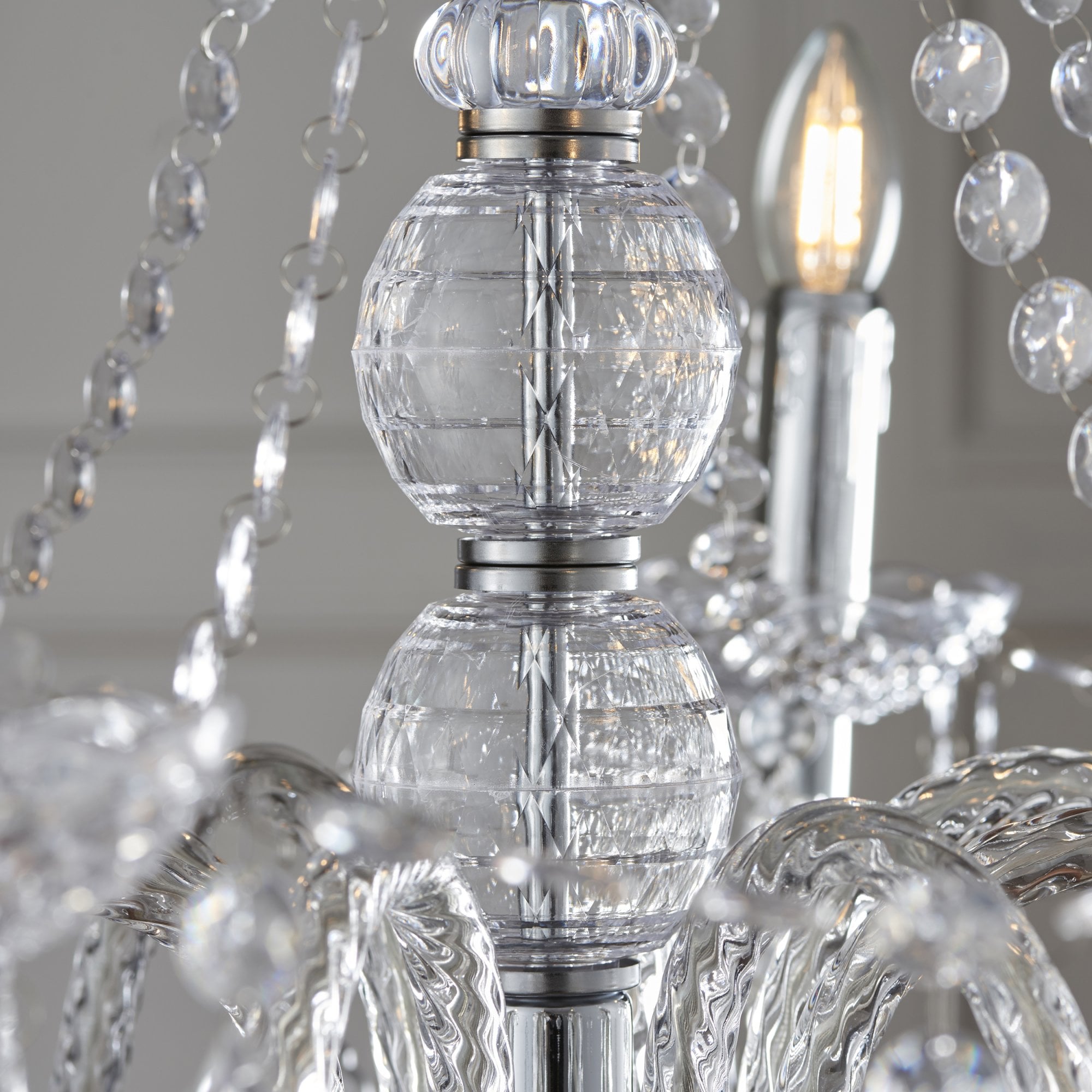 Endon Clarence 8 Light Pendant - Clear Acrylic & Chrome Plate