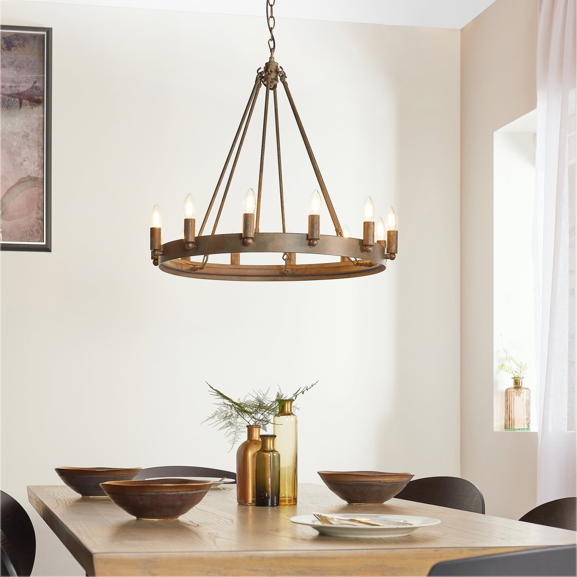 Endon Chevalier 12 Light Pendant - Aged Metallic Paint