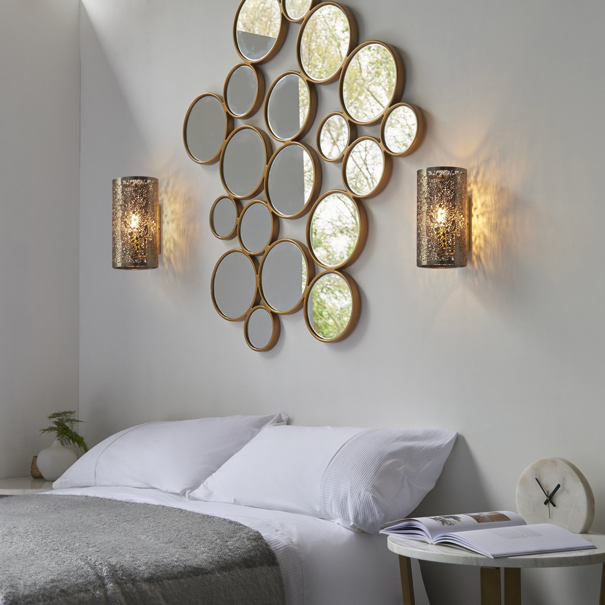 Endon Secret Garden Single Light Wall Light - Antique Brass Plate