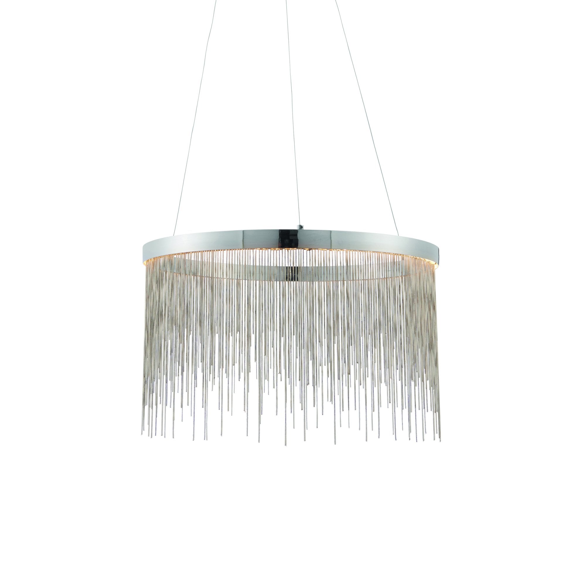 Endon Zelma Single Light Pendant - Chrome Plate & Silver Effect Chain