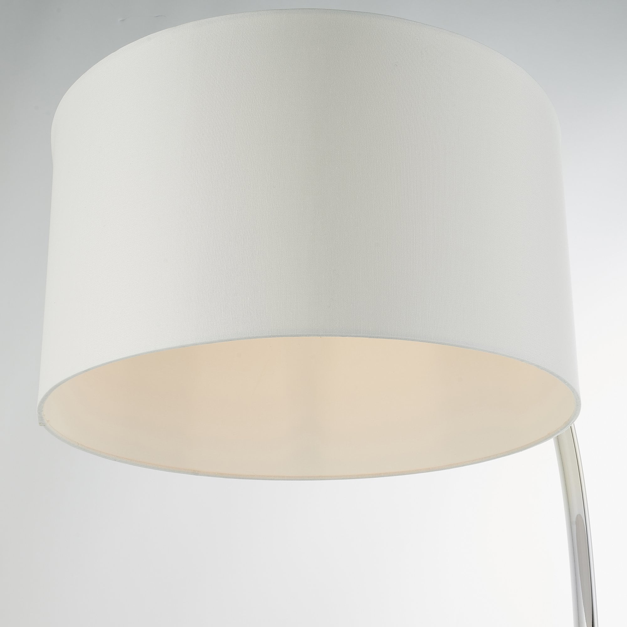 Endon Josephine Single Light Floor Lamp - Bright Nickel Plate & Vintage White Fabric