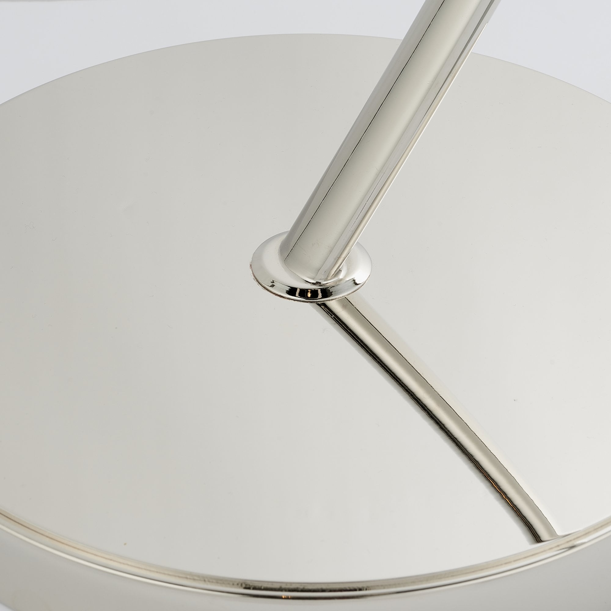 Endon Josephine Single Light Floor Lamp - Bright Nickel Plate & Vintage White Fabric