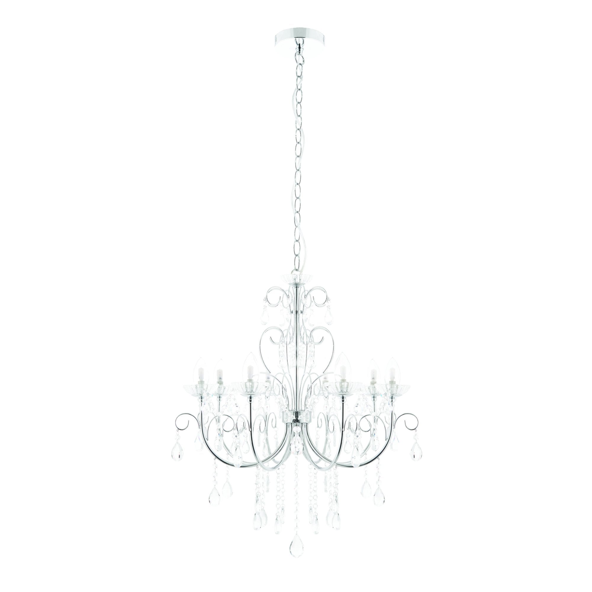 Endon Tabitha 8 Light Pendant - Chrome Plate & Clear Crystal