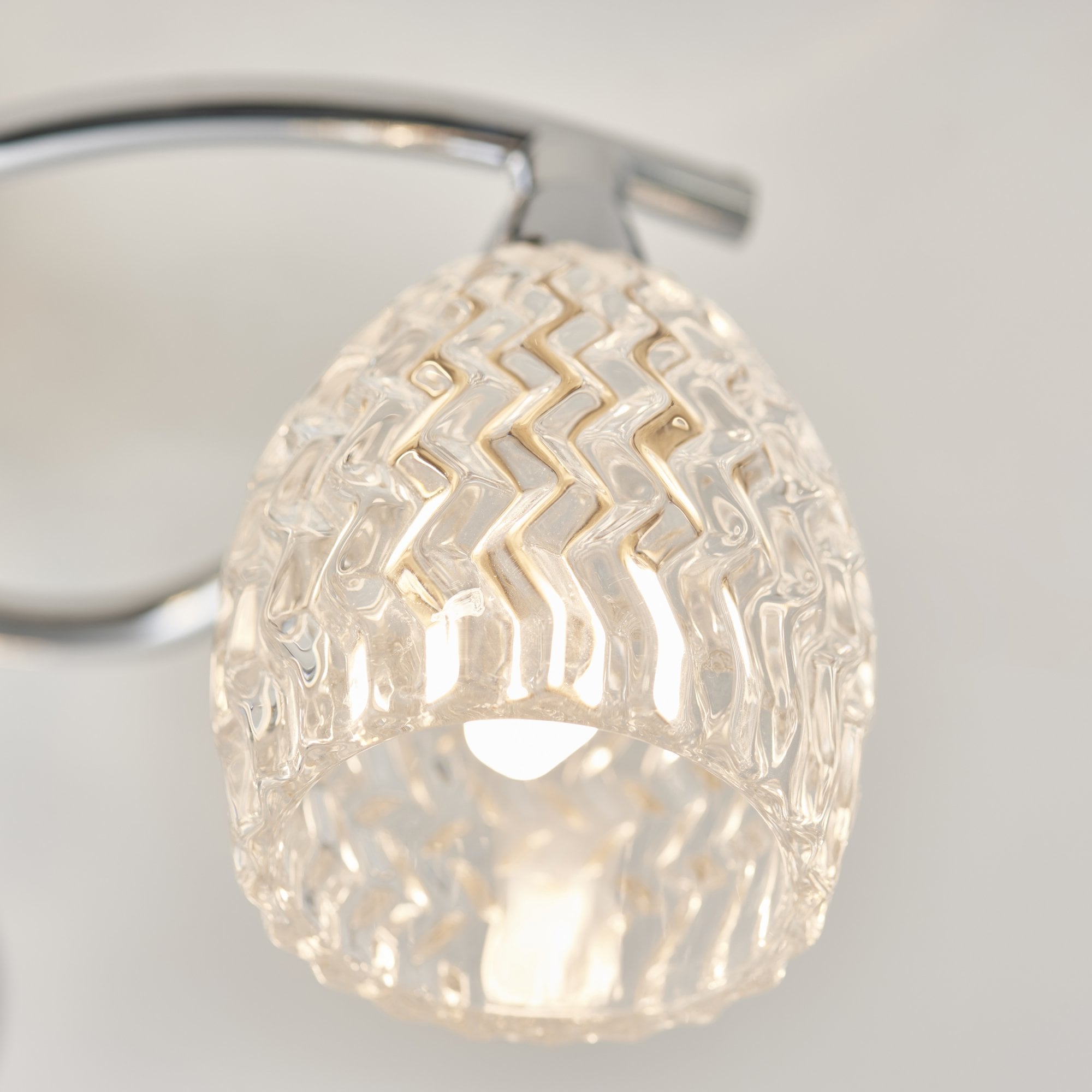 Endon Boyer 3 Light Semi Flush Fitting - Chrome Plate & Clear Glass