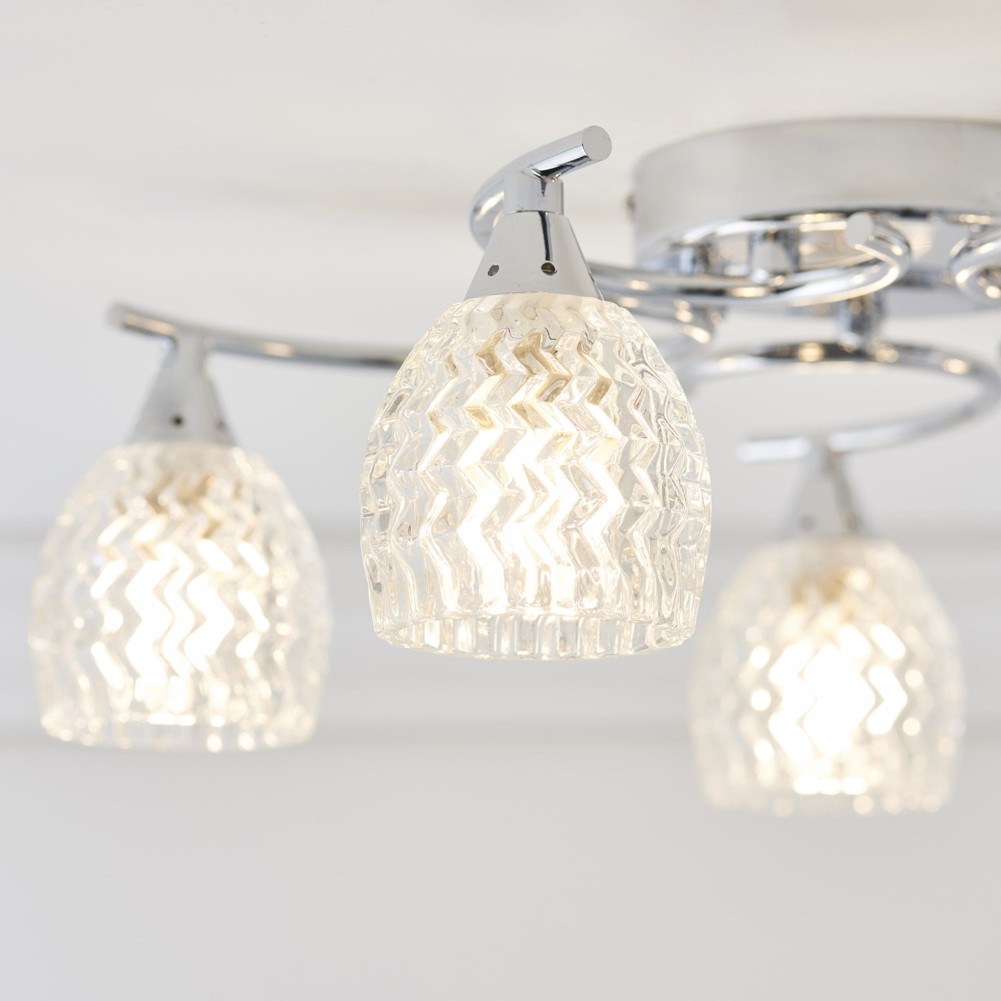 Endon Boyer 5 Light Semi Flush Fitting - Chrome Plate & Clear Glass