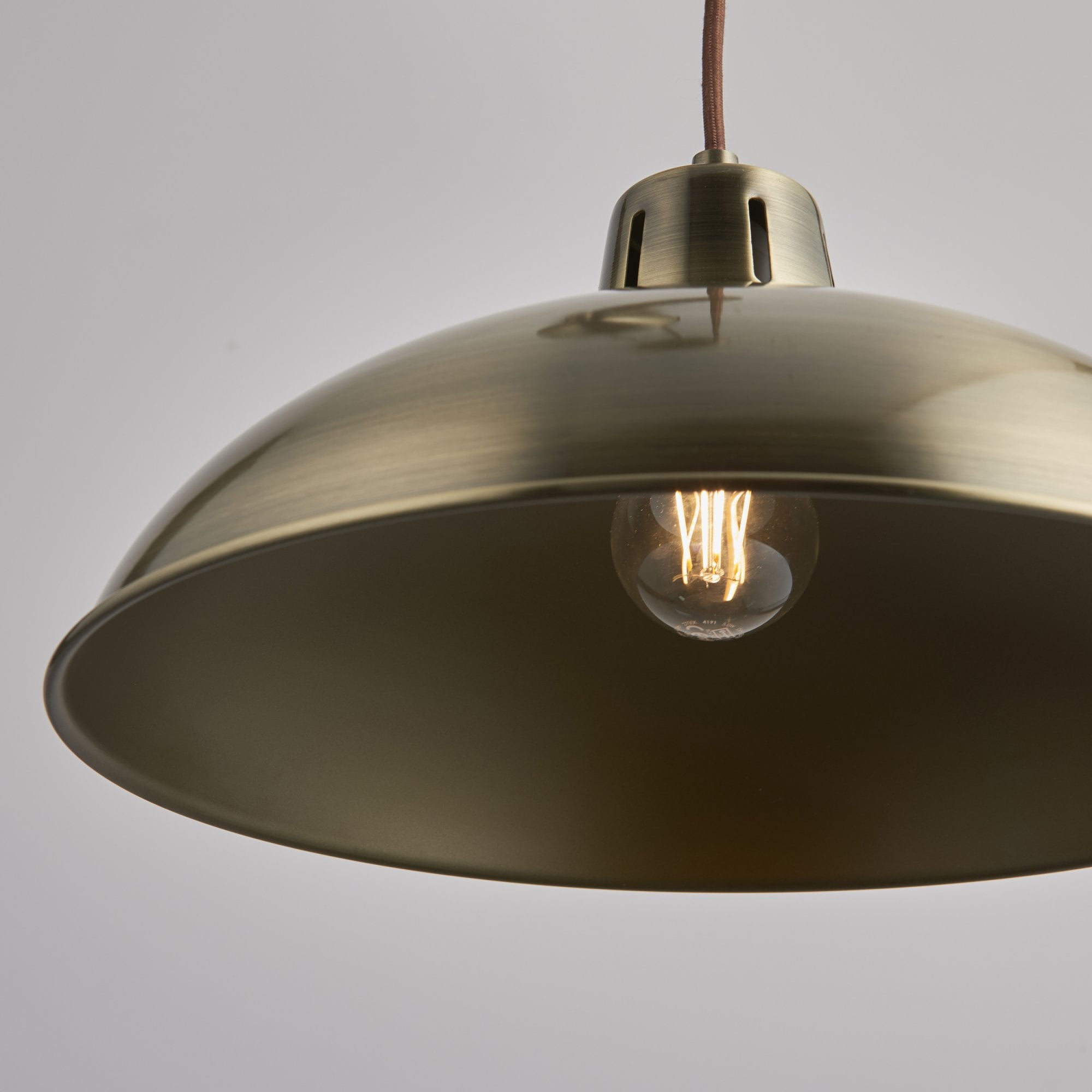Endon Polka Single Light Pendant - Antique Brass Plate