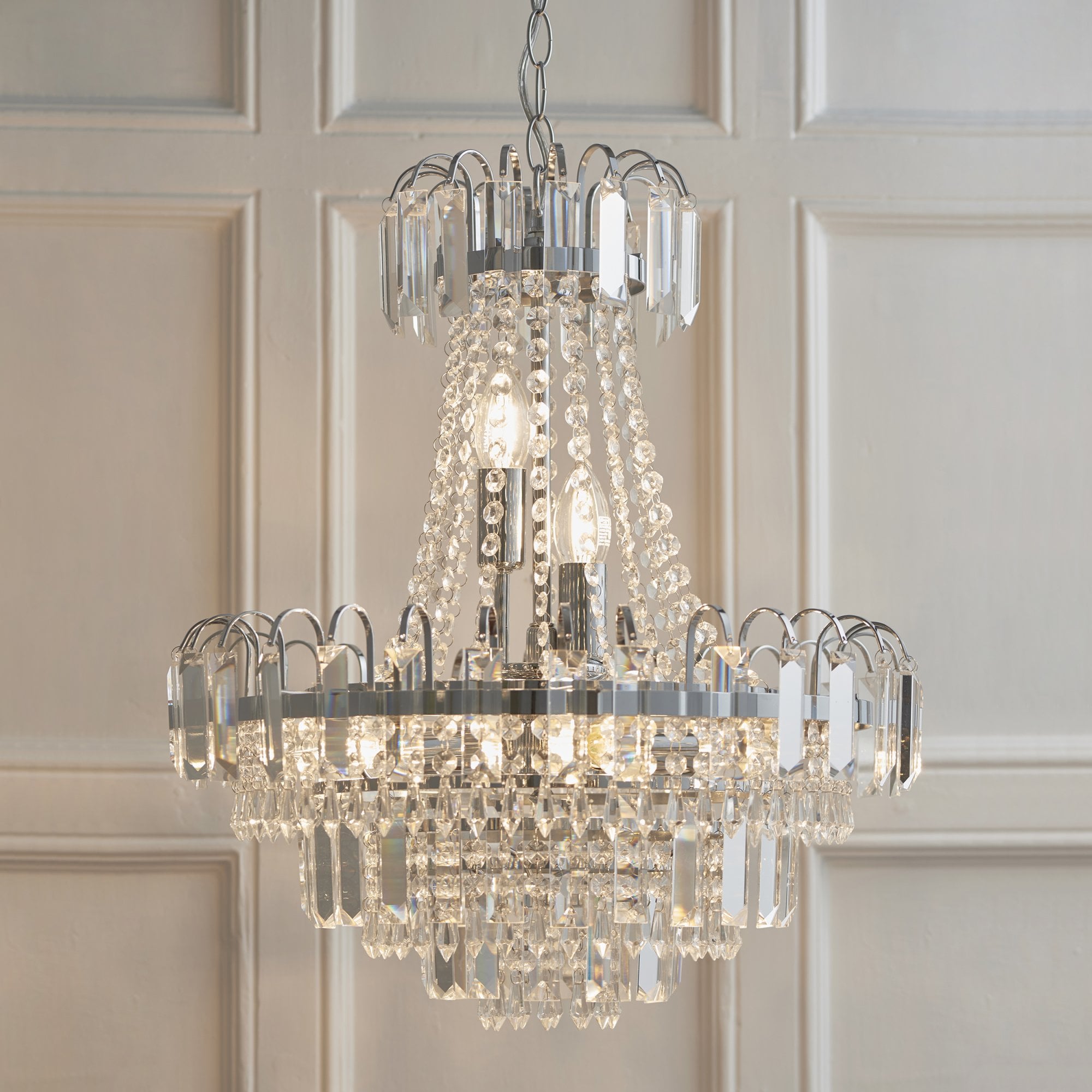 Endon Amadis 6 Light Pendant - Clear Glass & Chrome Plate