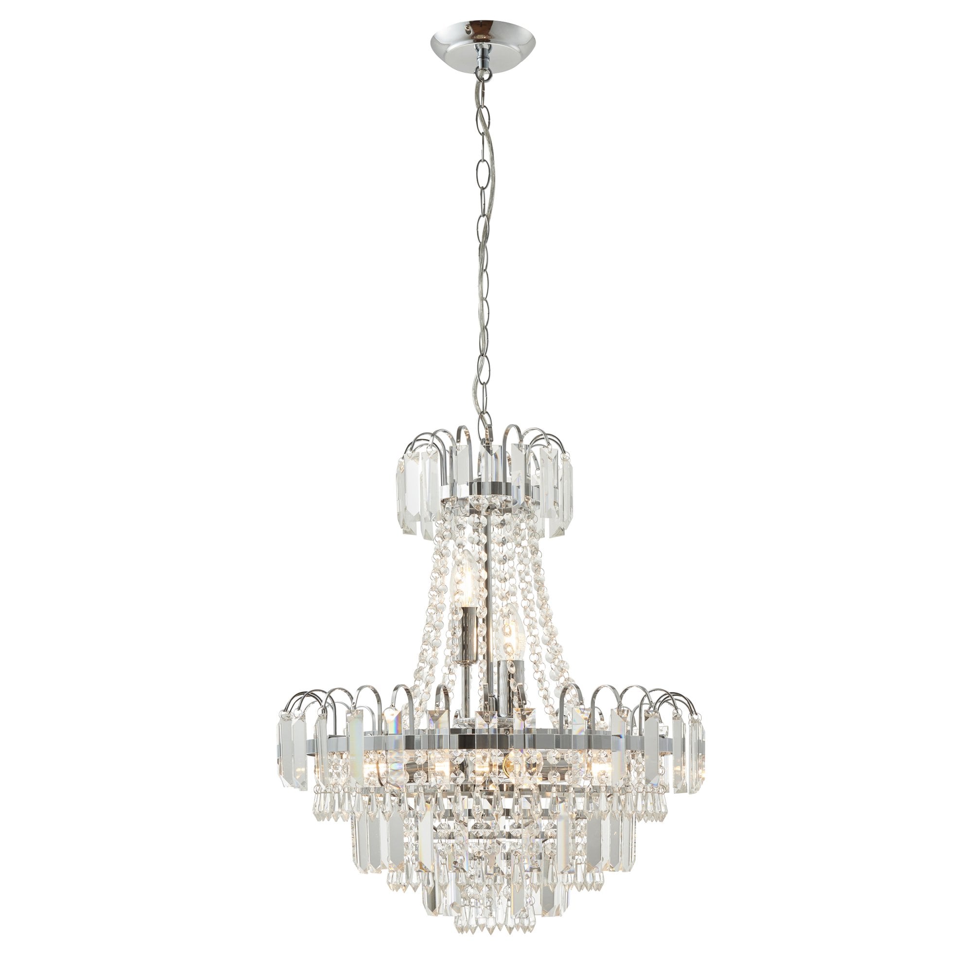 Endon Amadis 6 Light Pendant - Clear Glass & Chrome Plate