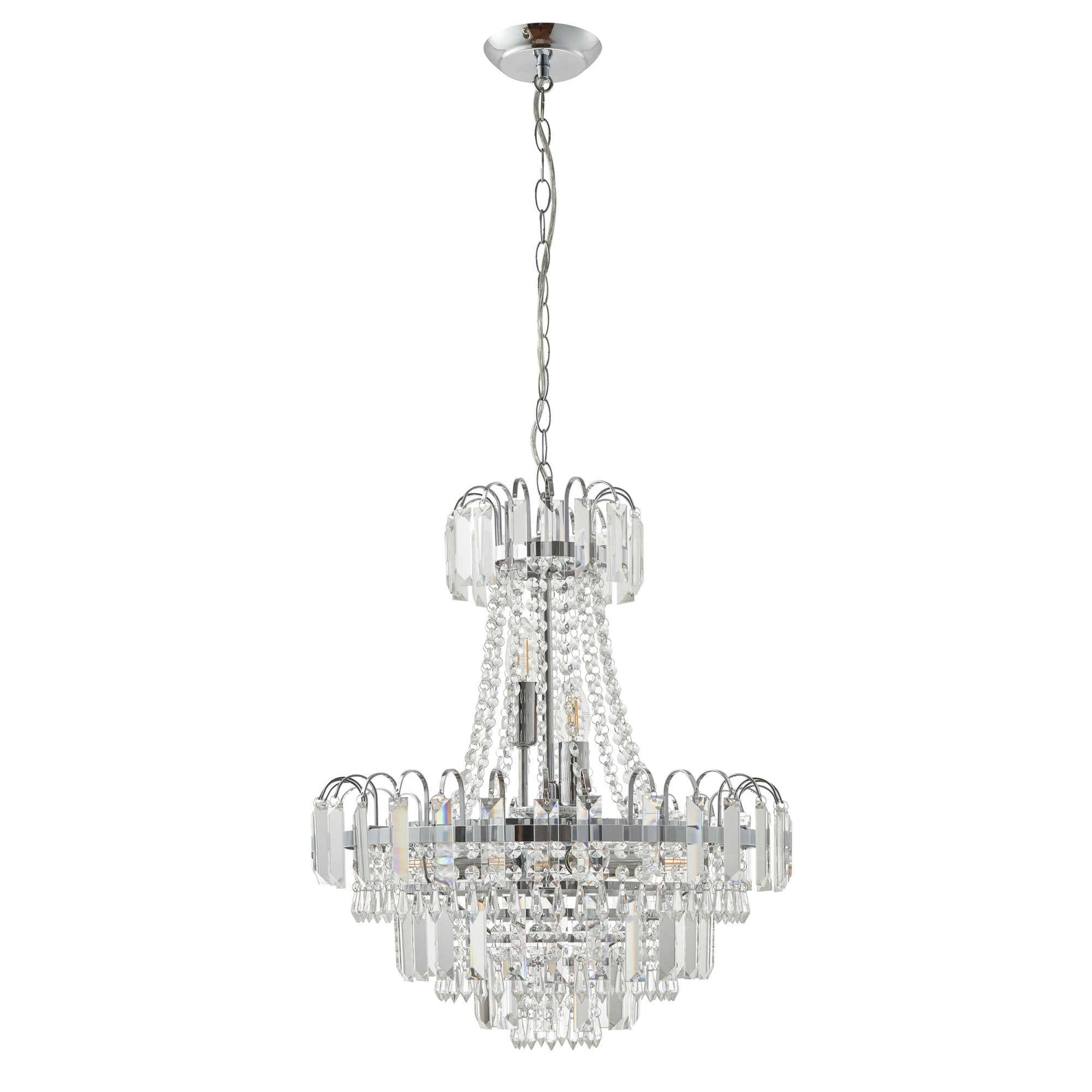 Endon Amadis 6 Light Pendant - Clear Glass & Chrome Plate