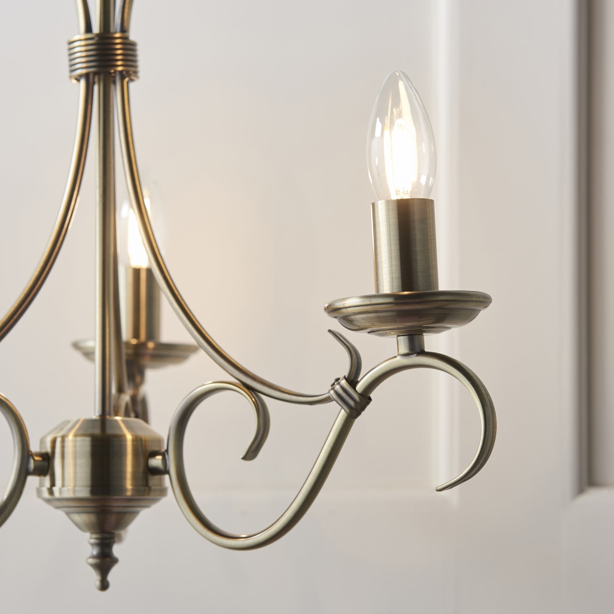 Endon Bernice 3 Light Pendant - Antique Brass Plate