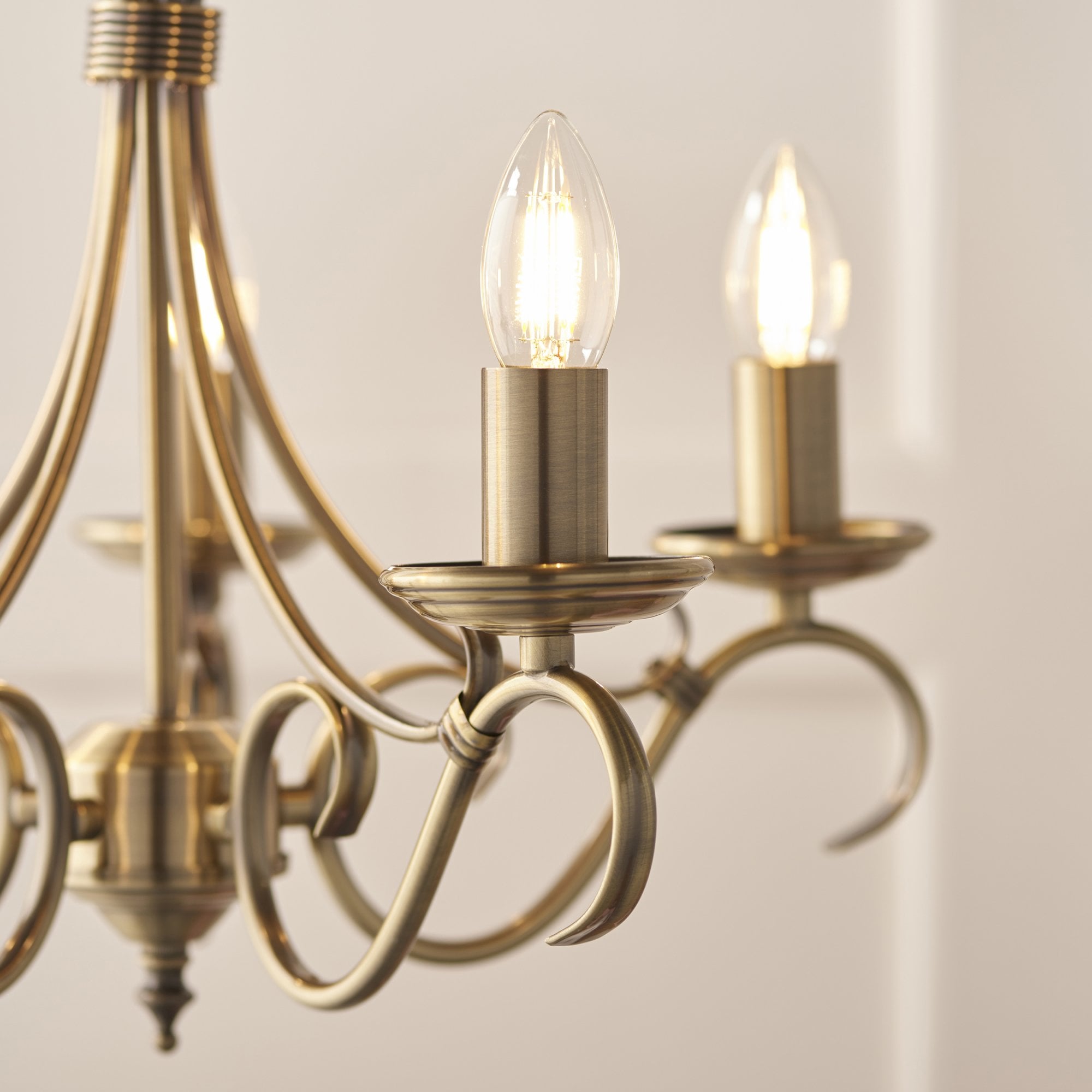 Endon Bernice 5 Light Pendant - Antique Brass Plate