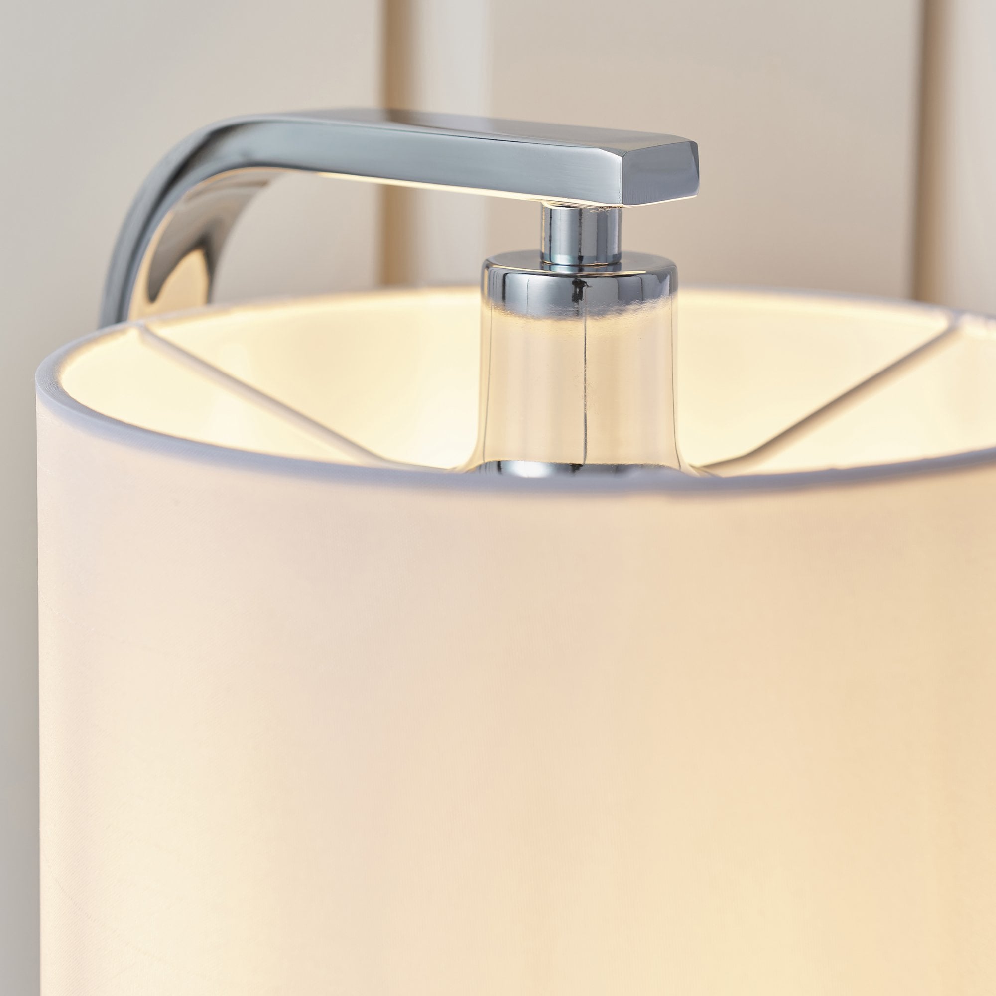 Endon Canning Single Light Table Lamp - Chrome Plate & White Acrylic