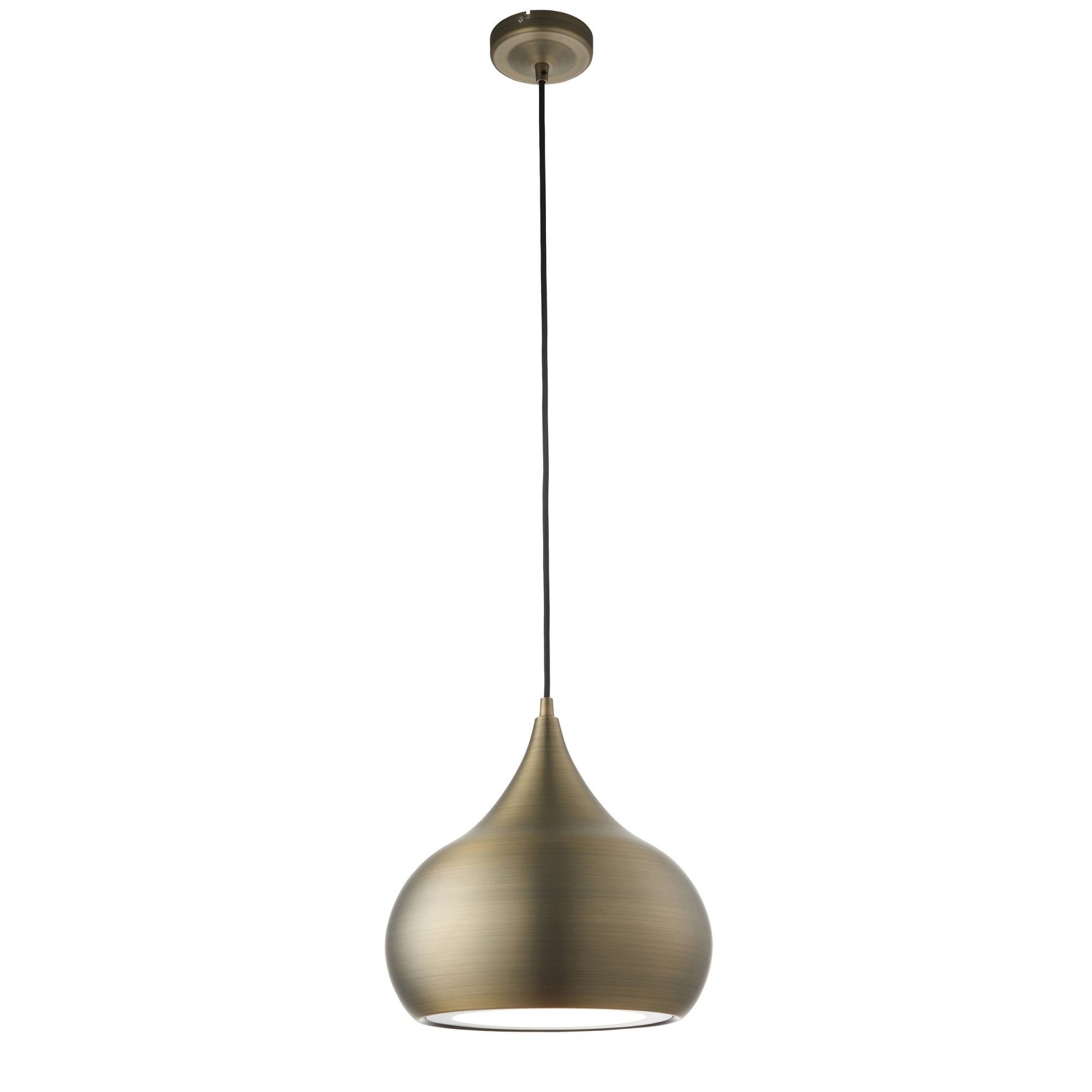 Endon Brosnan Single Light Pendant - Matt Antique Brass Paint