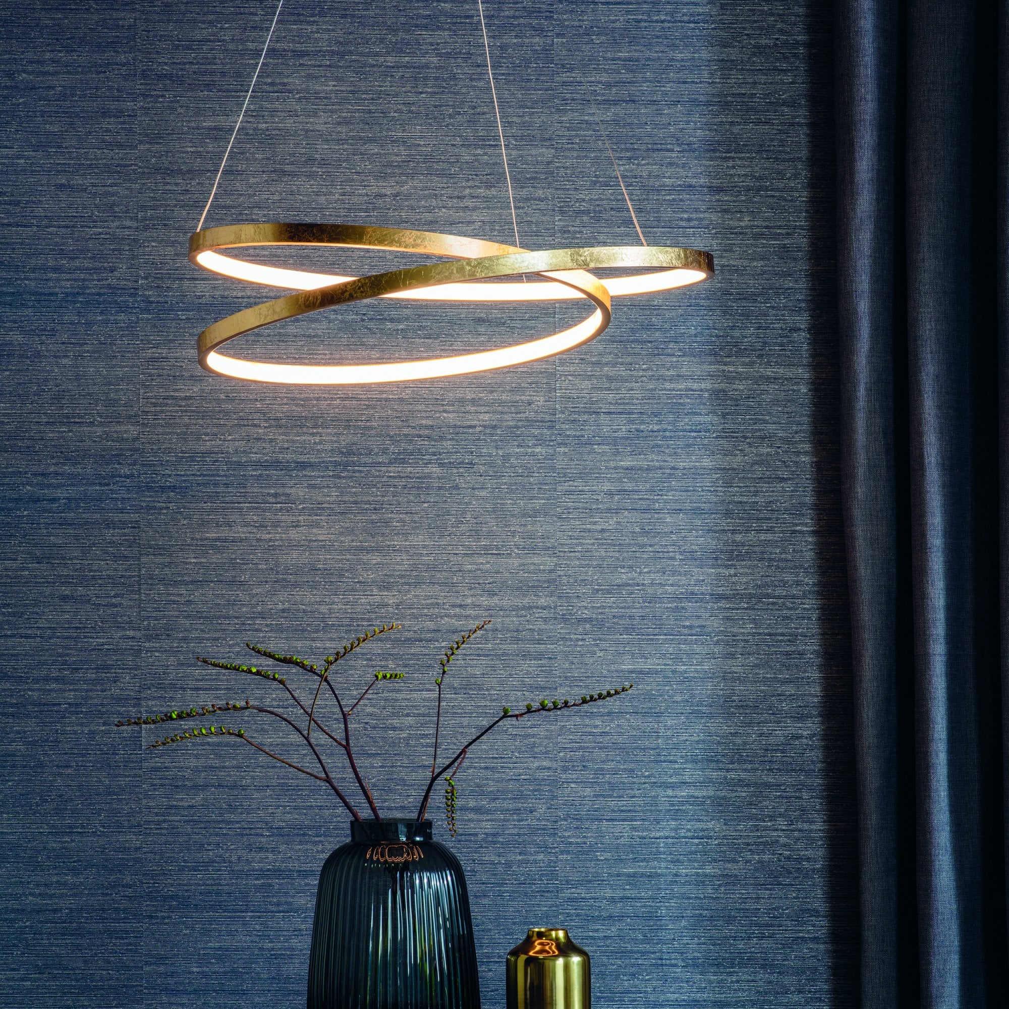 Endon Scribble Single Light Pendant - Gold Leaf & Frosted Acrylic