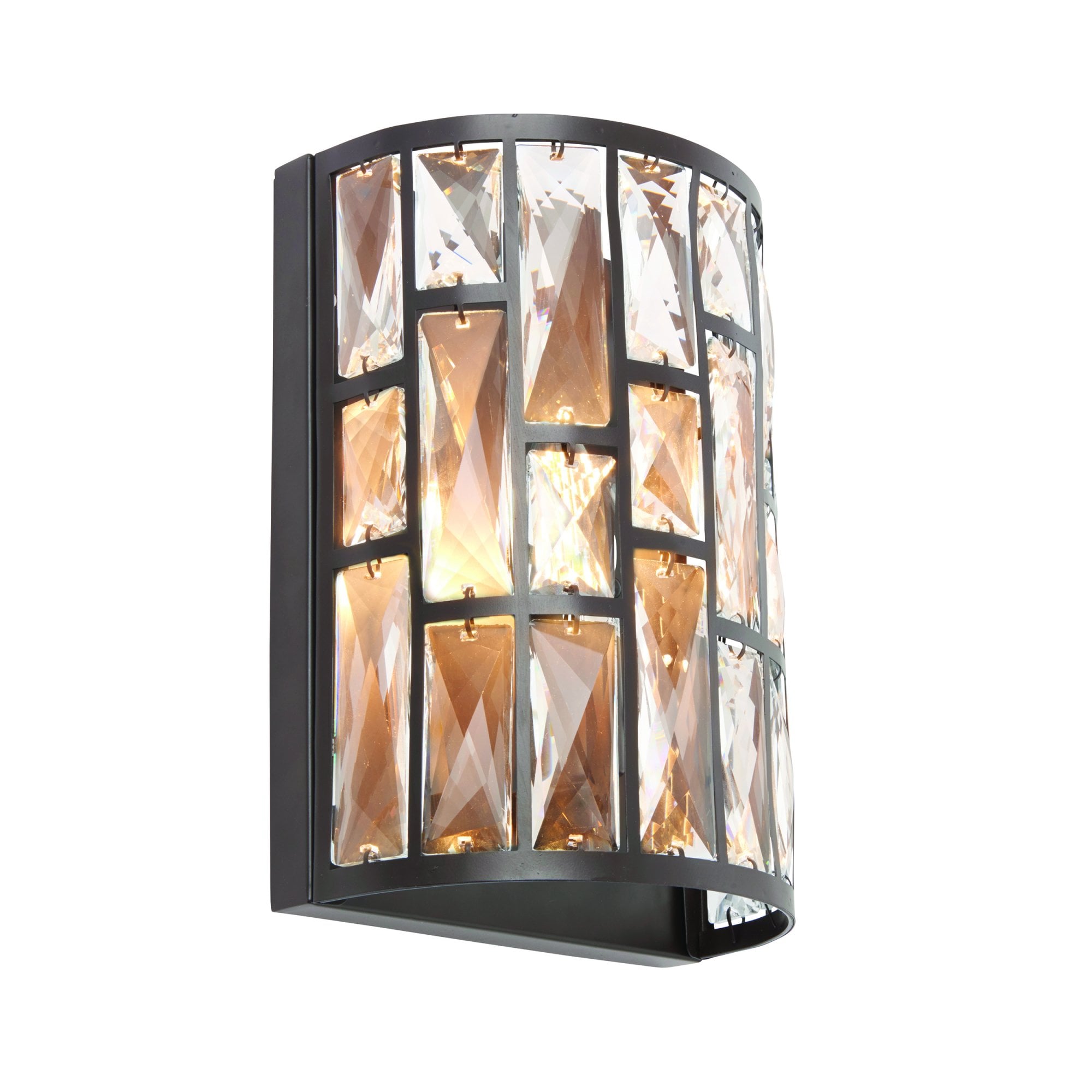 Endon Belle Single Wall Light - Dark Bronze & Clear Crystal Glass
