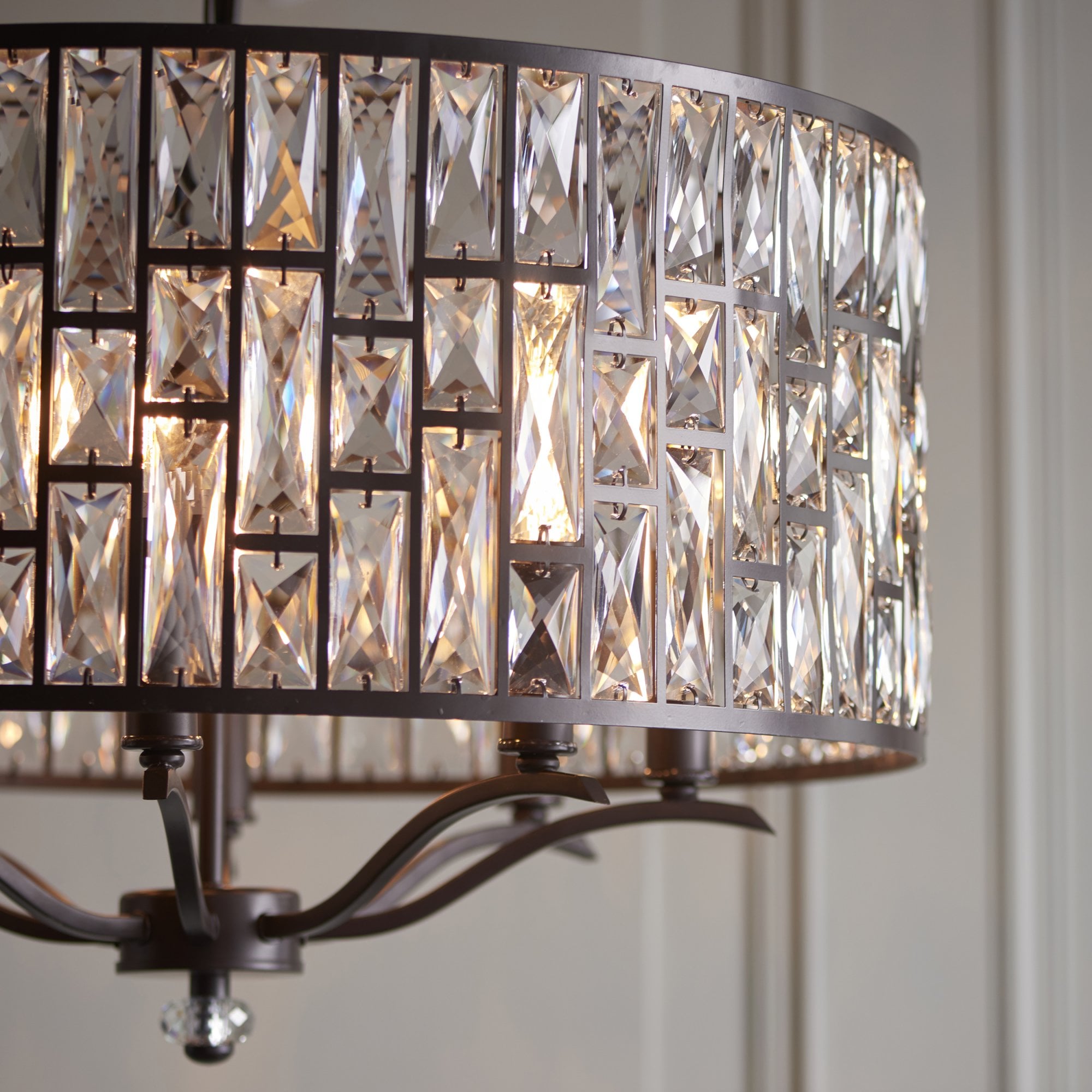 Endon Belle 8 Light Pendant - Dark Bronze & Clear Crystal Glass