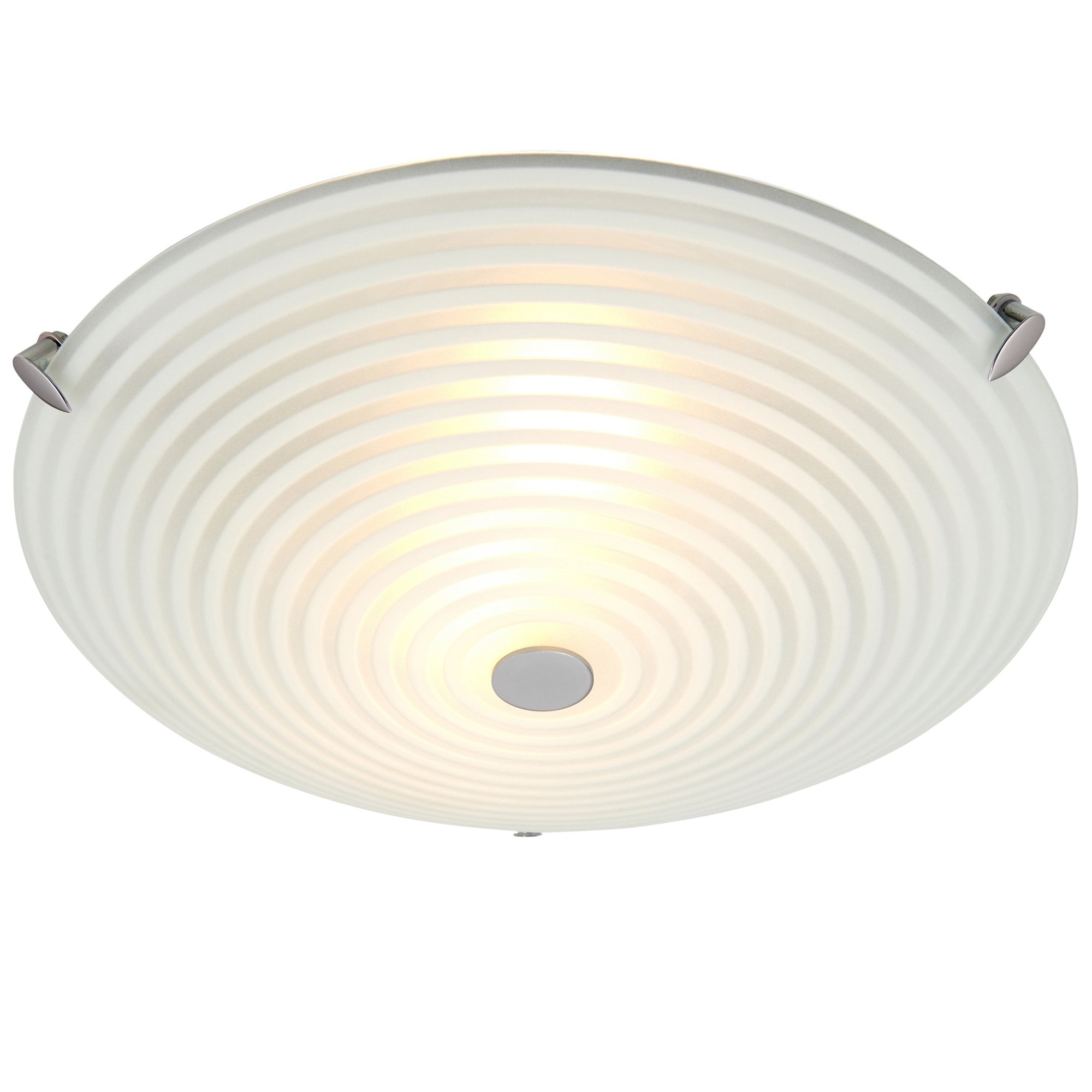 Endon Roundel 2 Light Flush Fitting - Frosted/Clear Glass & Chrome Plate
