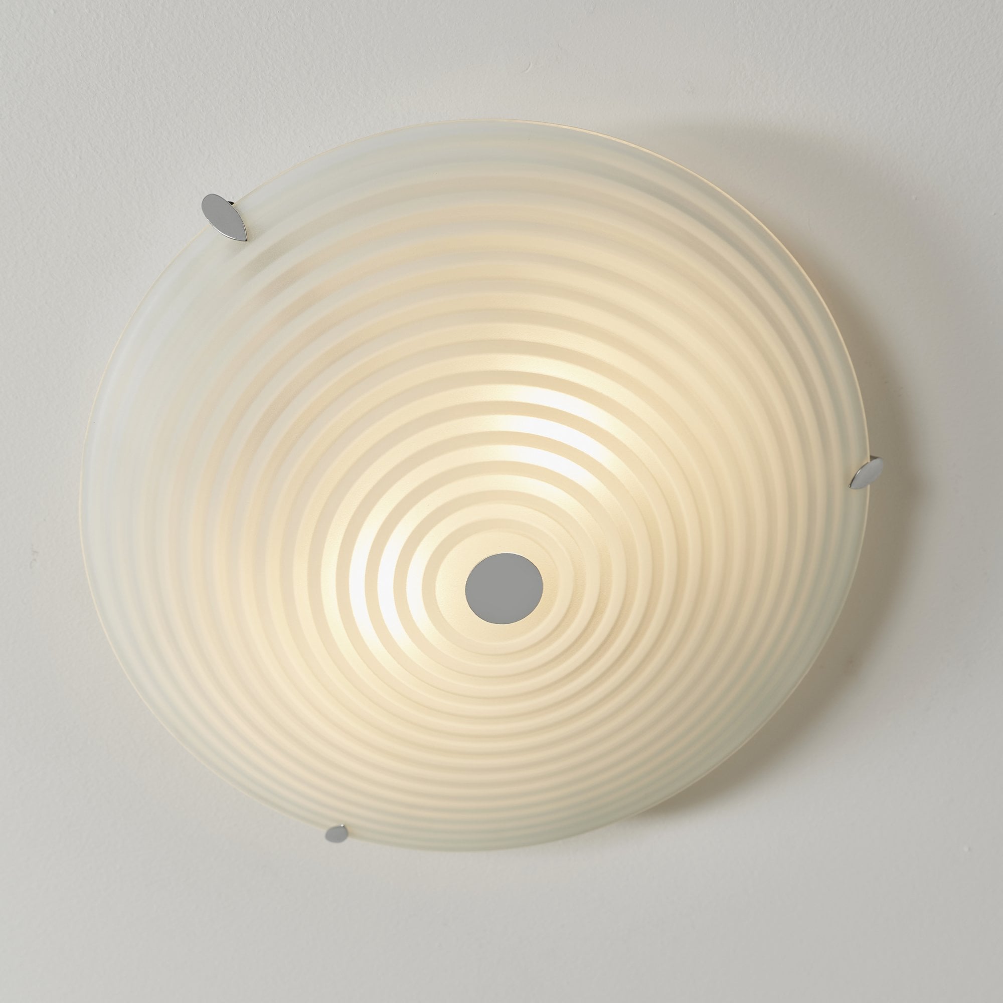 Endon Roundel 2 Light Flush Fitting - Frosted/Clear Glass & Chrome Plate