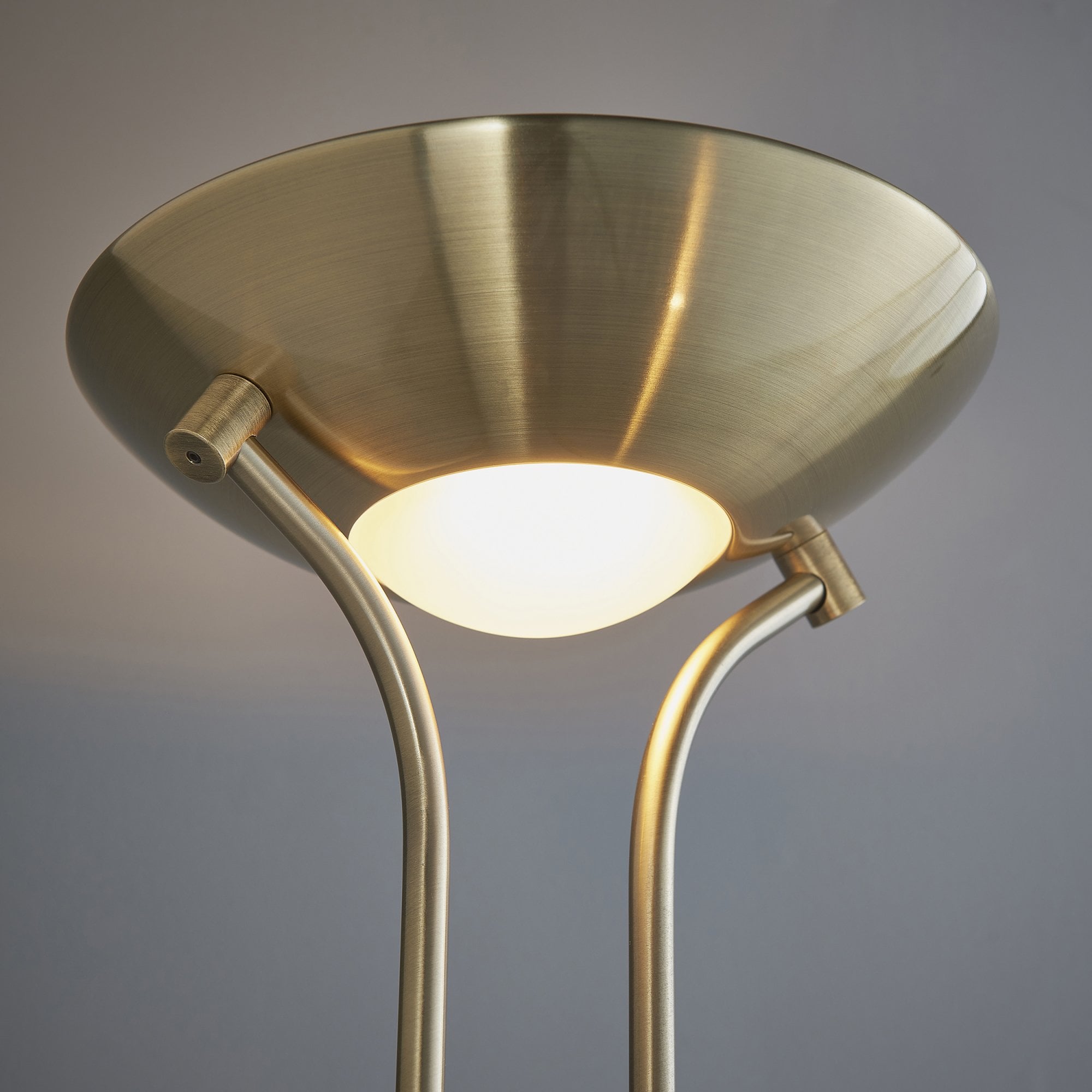 Endon Rome Single Light Floor Lamp - Antique Brass Plate & Opal Glass