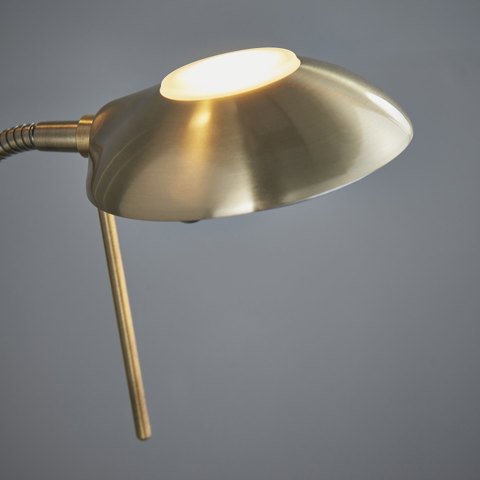 Endon Rome Single Light Floor Lamp - Antique Brass Plate & Opal Glass
