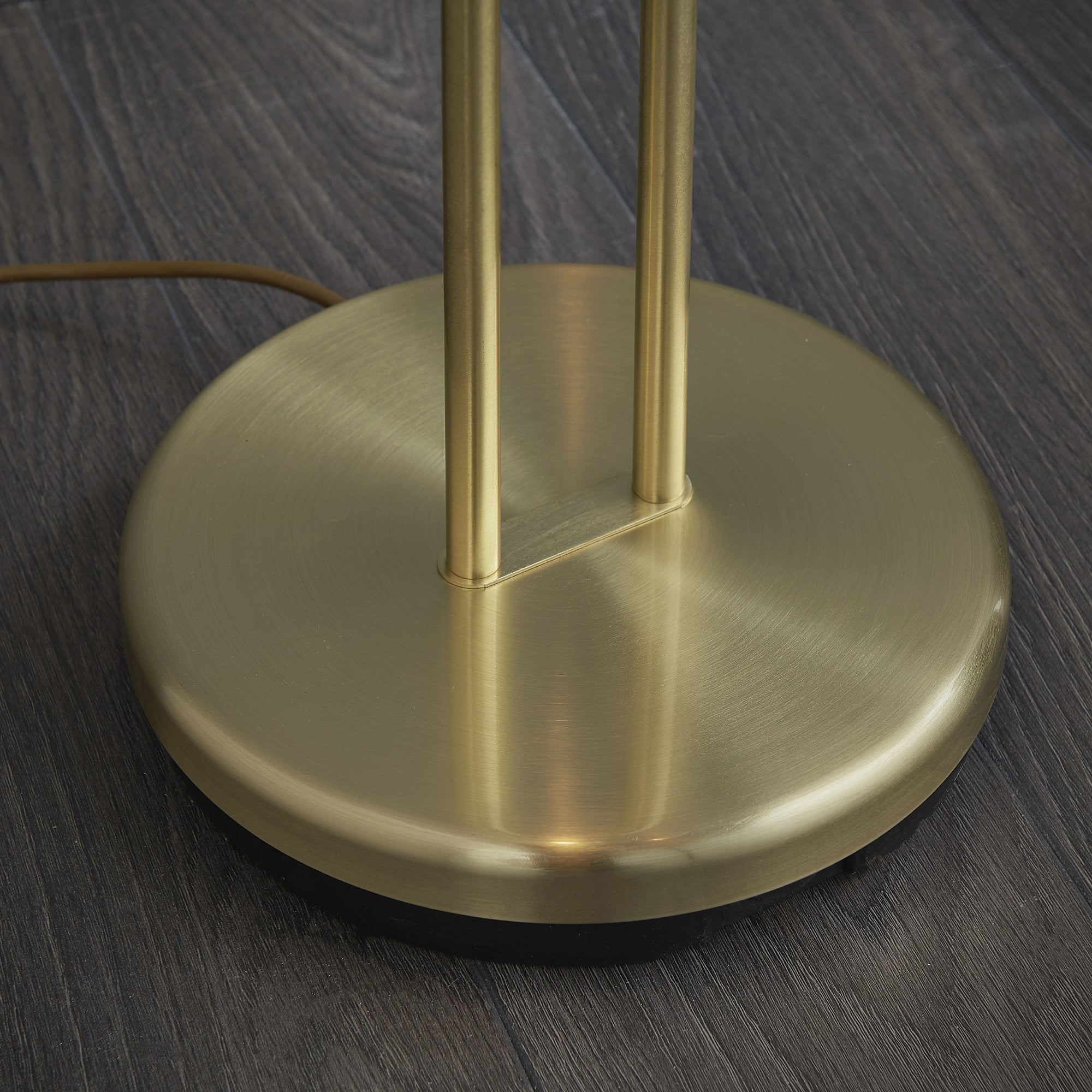 Endon Rome Single Light Floor Lamp - Satin Brass Plate & Opal Glass