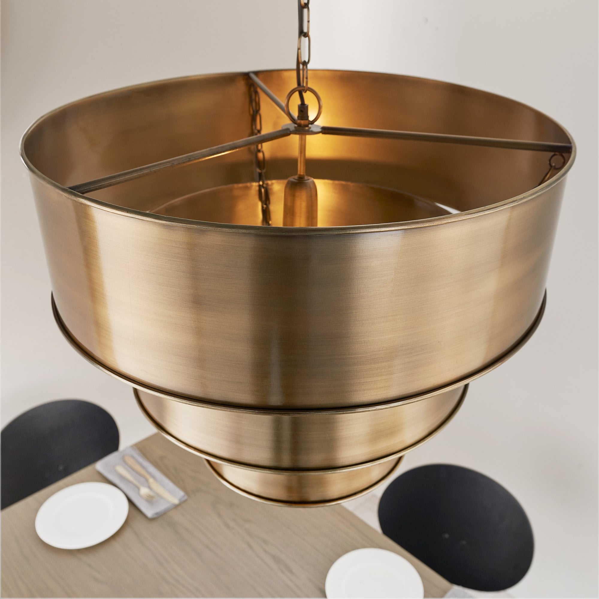 Endon Morad Single Light Pendant - Aged Brass Plate