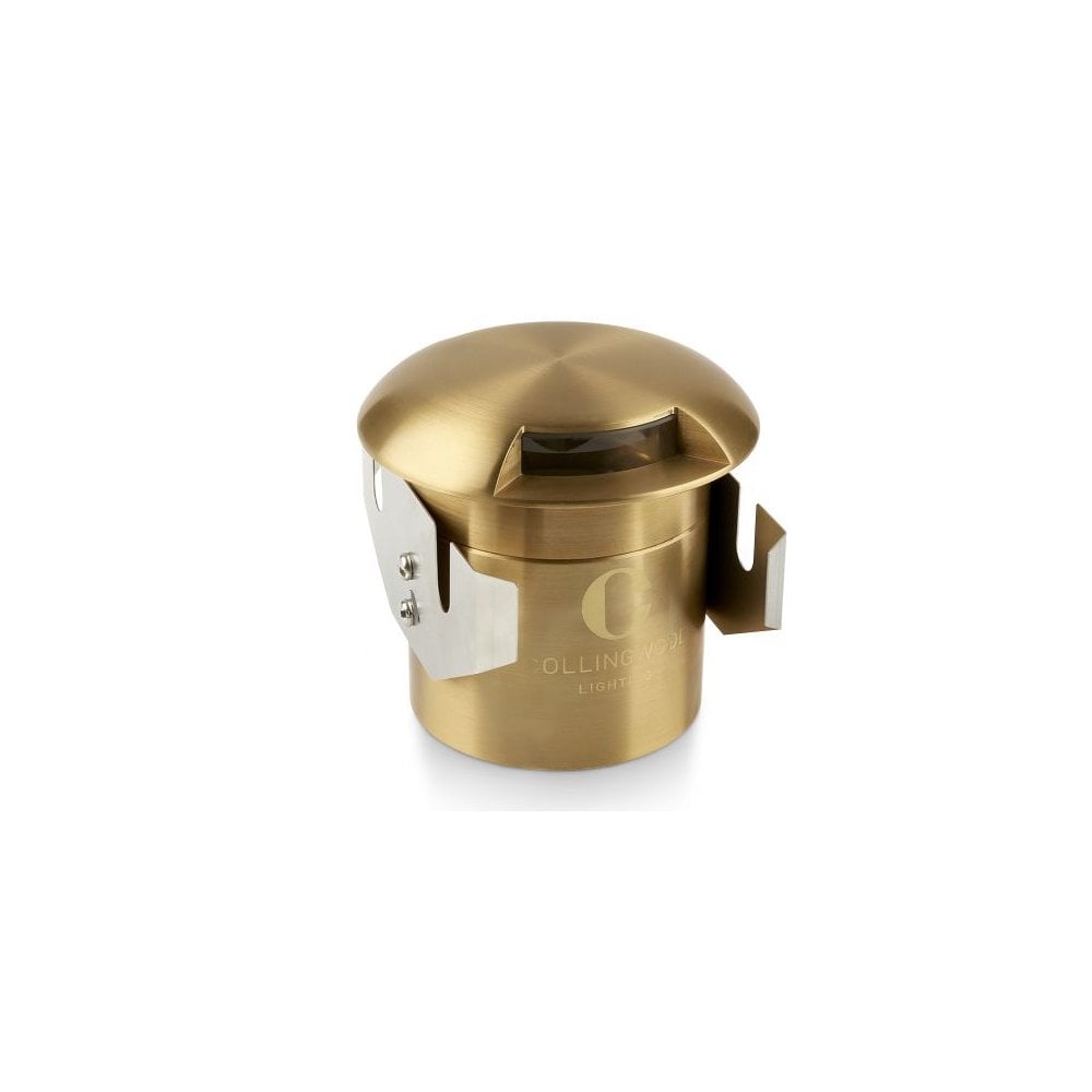 Collingwood GL200 5.7W Large Domed Marker LED Light - 1 Facet - Brass - Straight to Mains