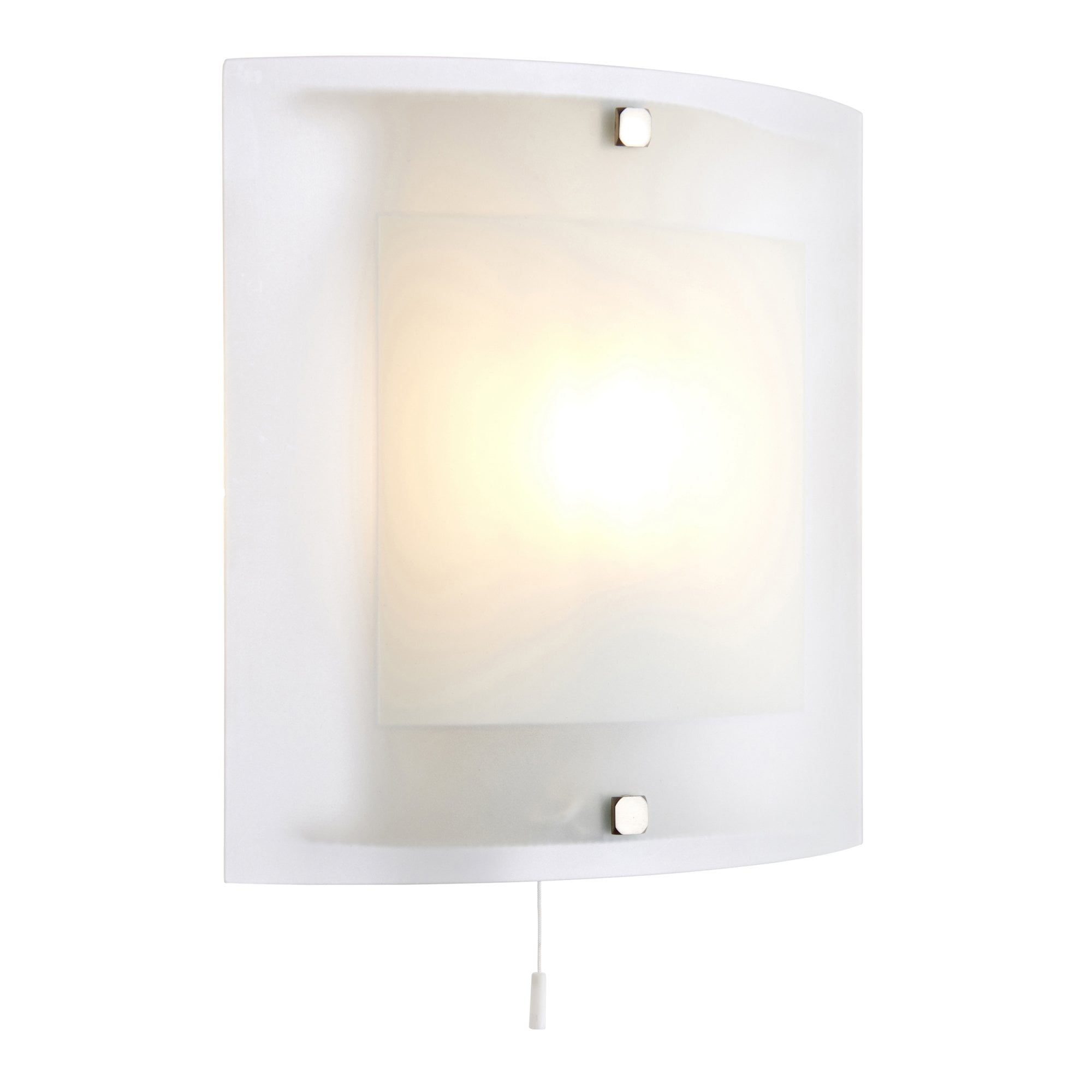 Endon Blake Single Light Wall Light - Clear/Frosted Glass & Chrome Plate