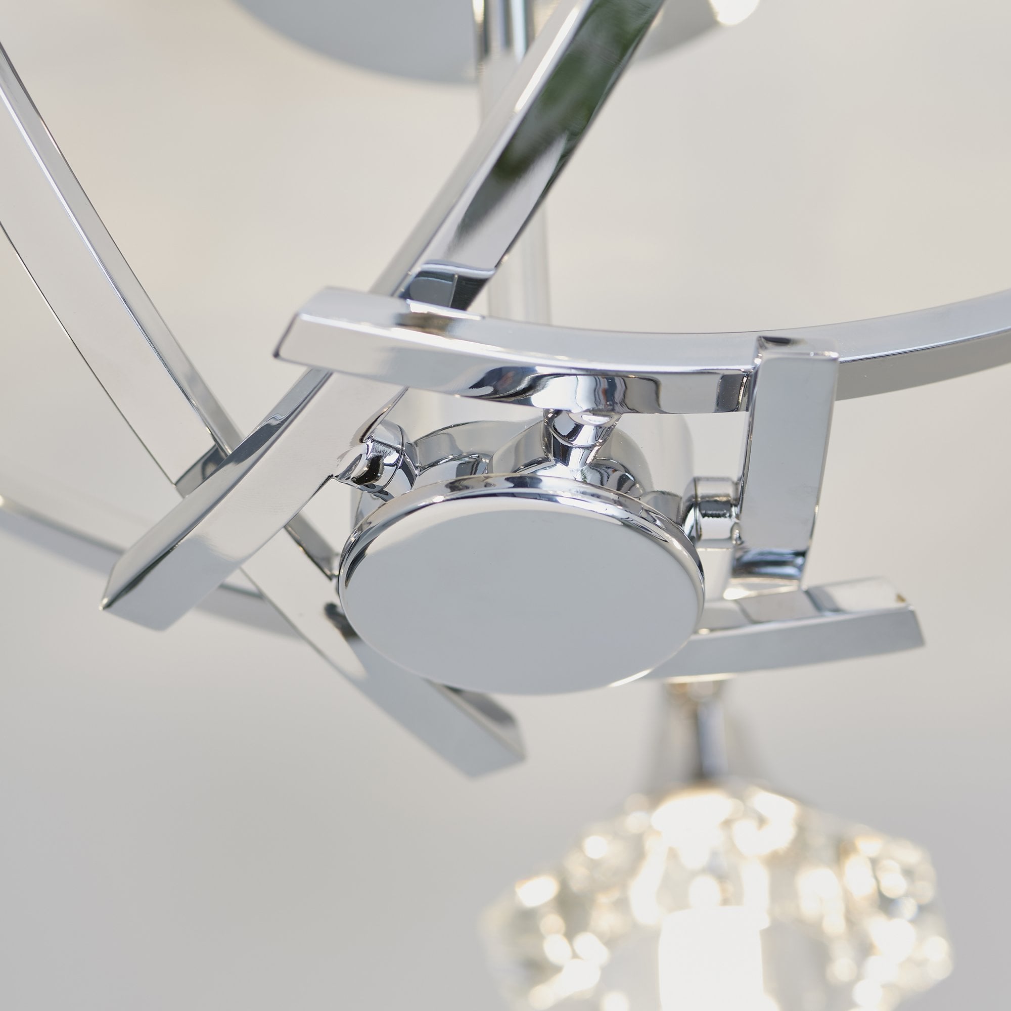 Endon Langella 5 Light Semi Flush Fitting - Chrome Plate & Clear Crystal