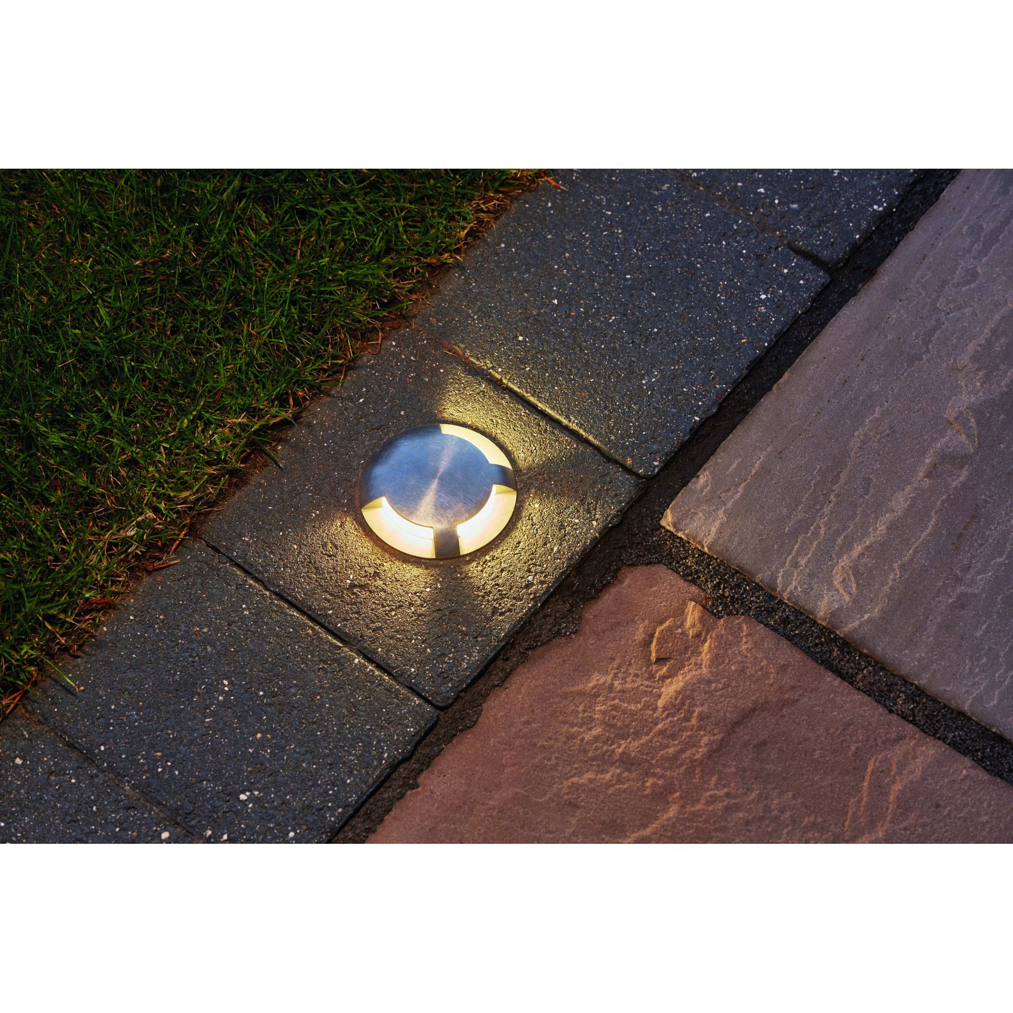 Collingwood GL200 5.7W Large Domed Marker LED Light - 3 Facet - Brass - Straight to Mains