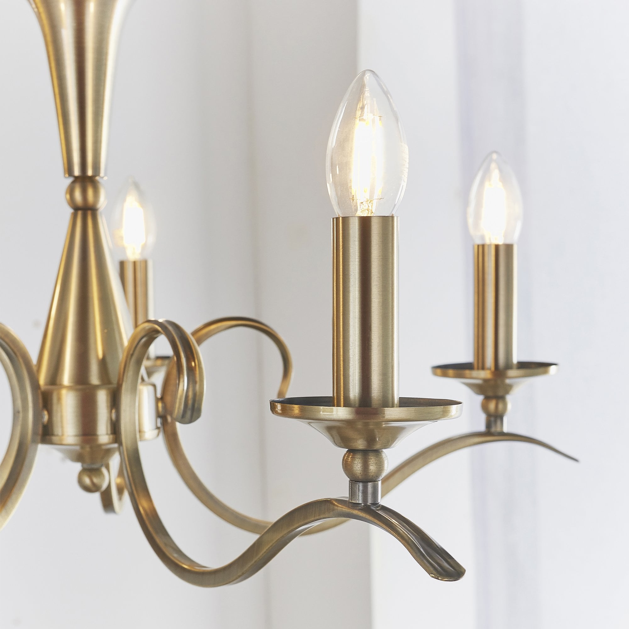 Endon Kora 5 Light Pendant - Antique Brass Plate