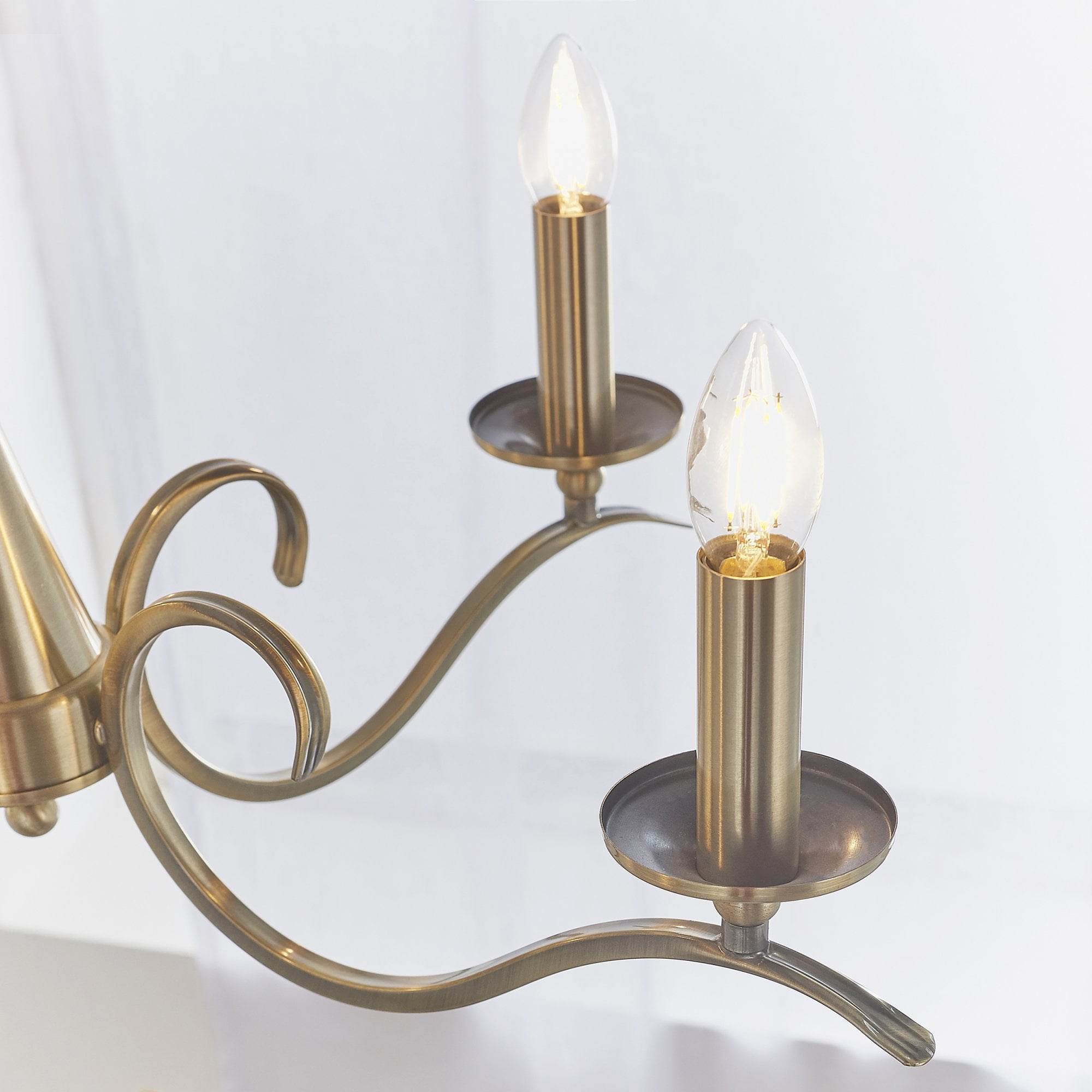 Endon Kora 5 Light Pendant - Antique Brass Plate