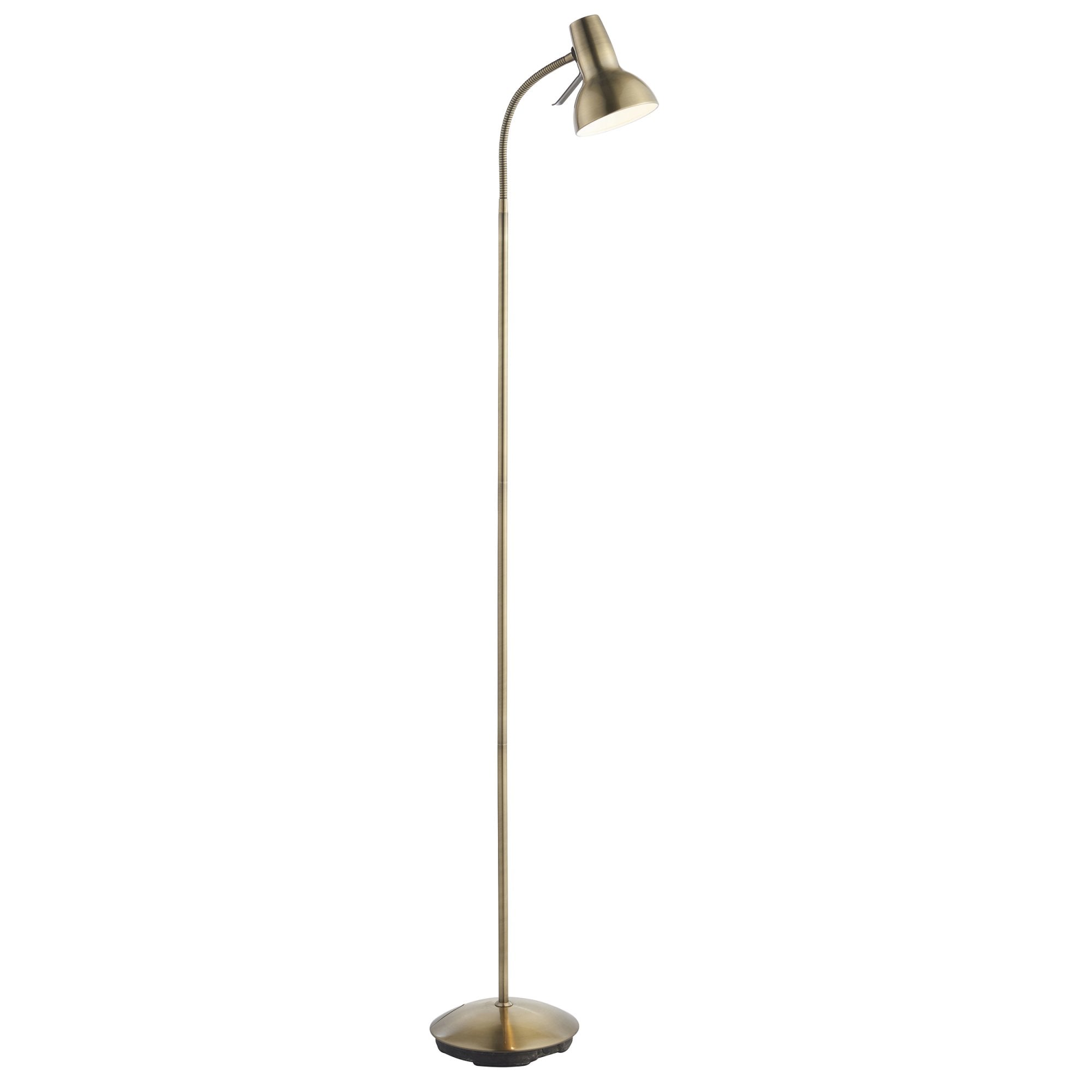 Endon Amalfi Single Light Floor Lamp - Antique Brass Plate & Gloss White