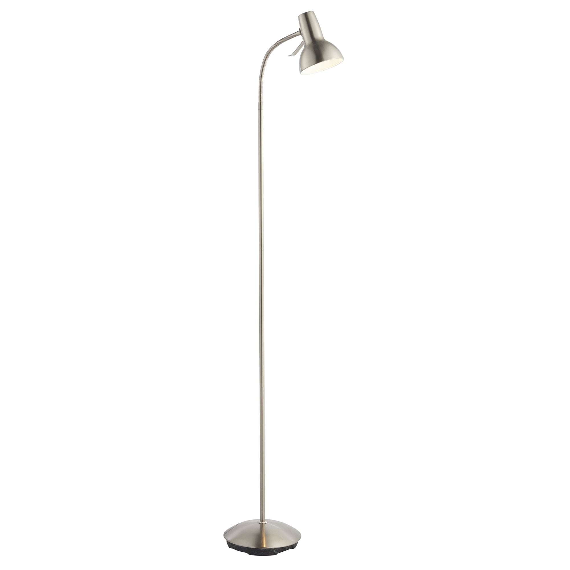 Endon Amalfi Single Light Floor Lamp - Satin Nickel Plate & Gloss White