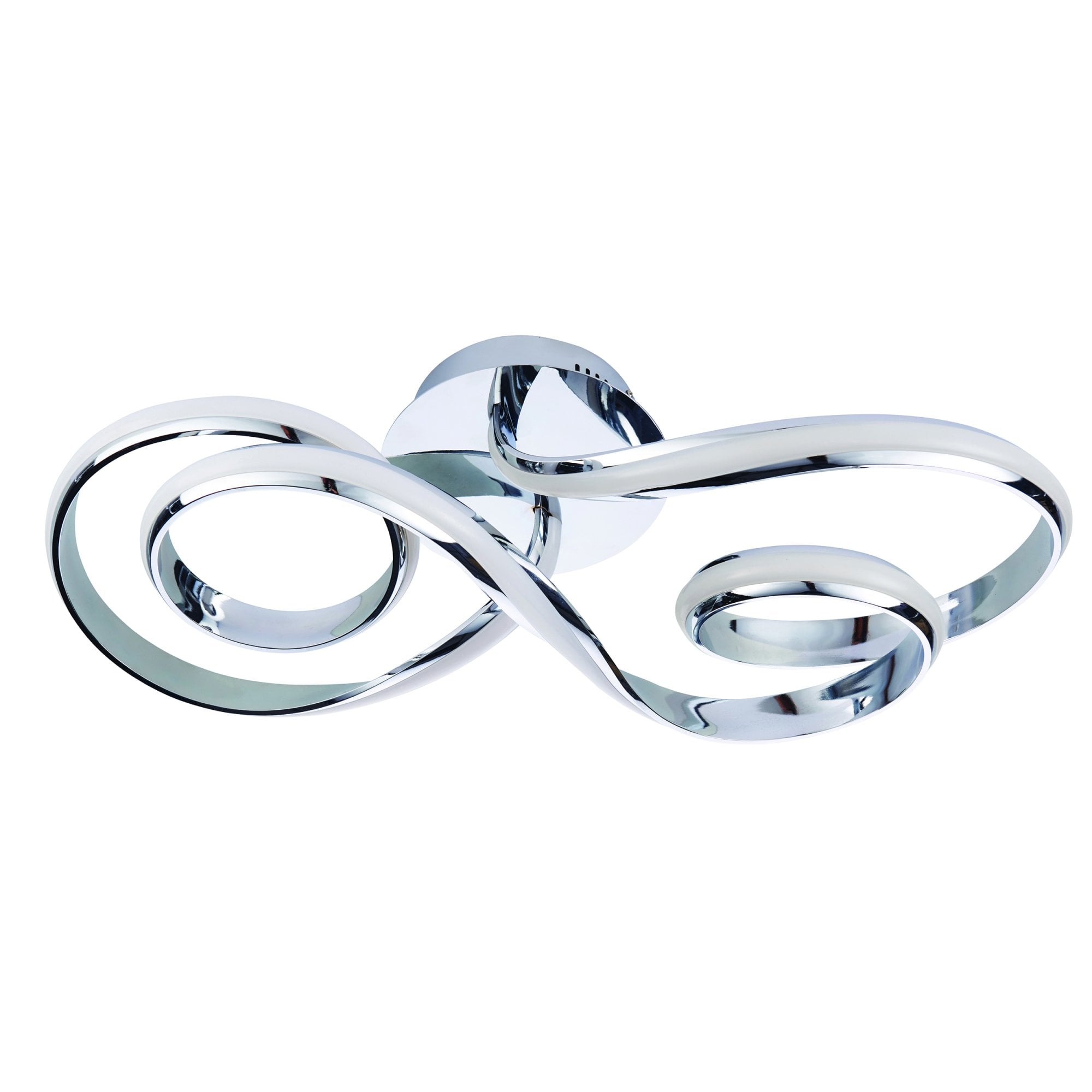 Endon Aria Single Linear Light Semi Flush Fitting - Chrome Plate