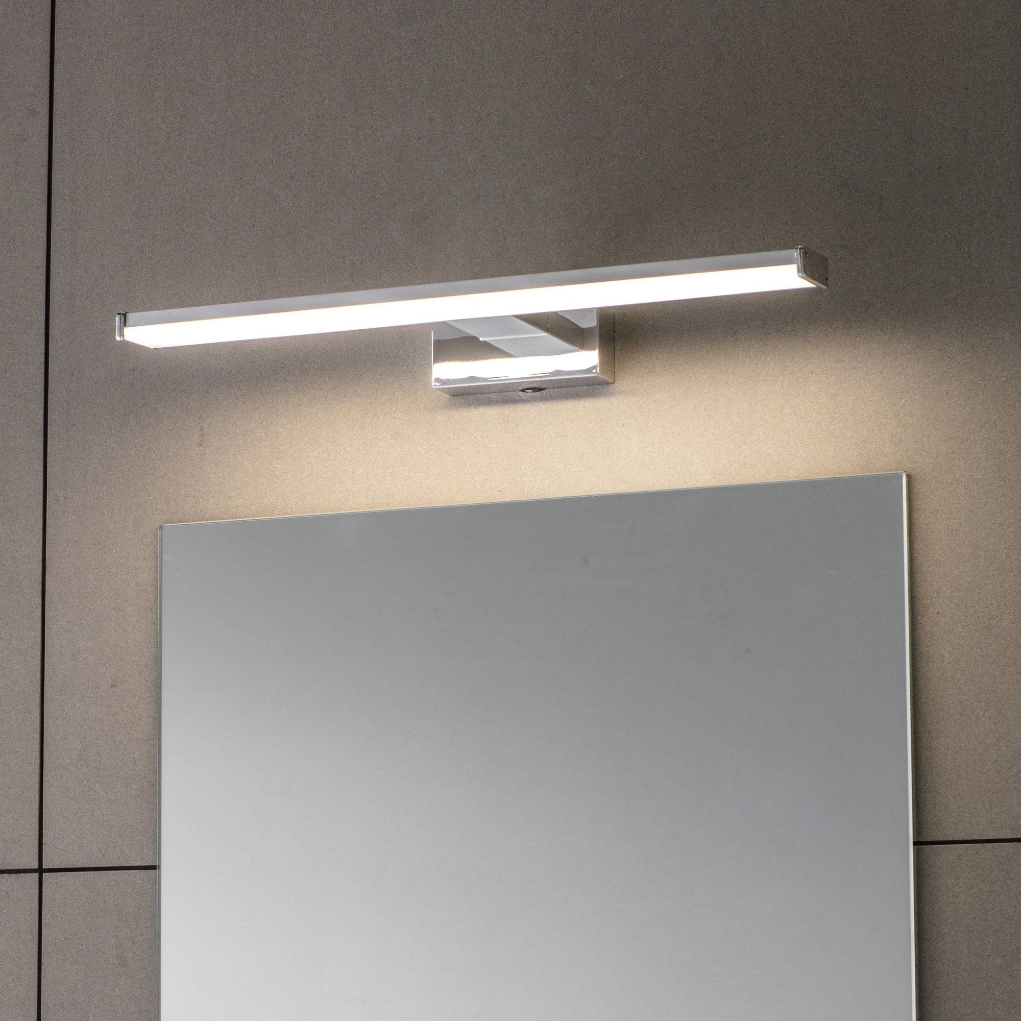 Endon Axis Single Light Wall Light - Chrome Effect & Frosted Plastic