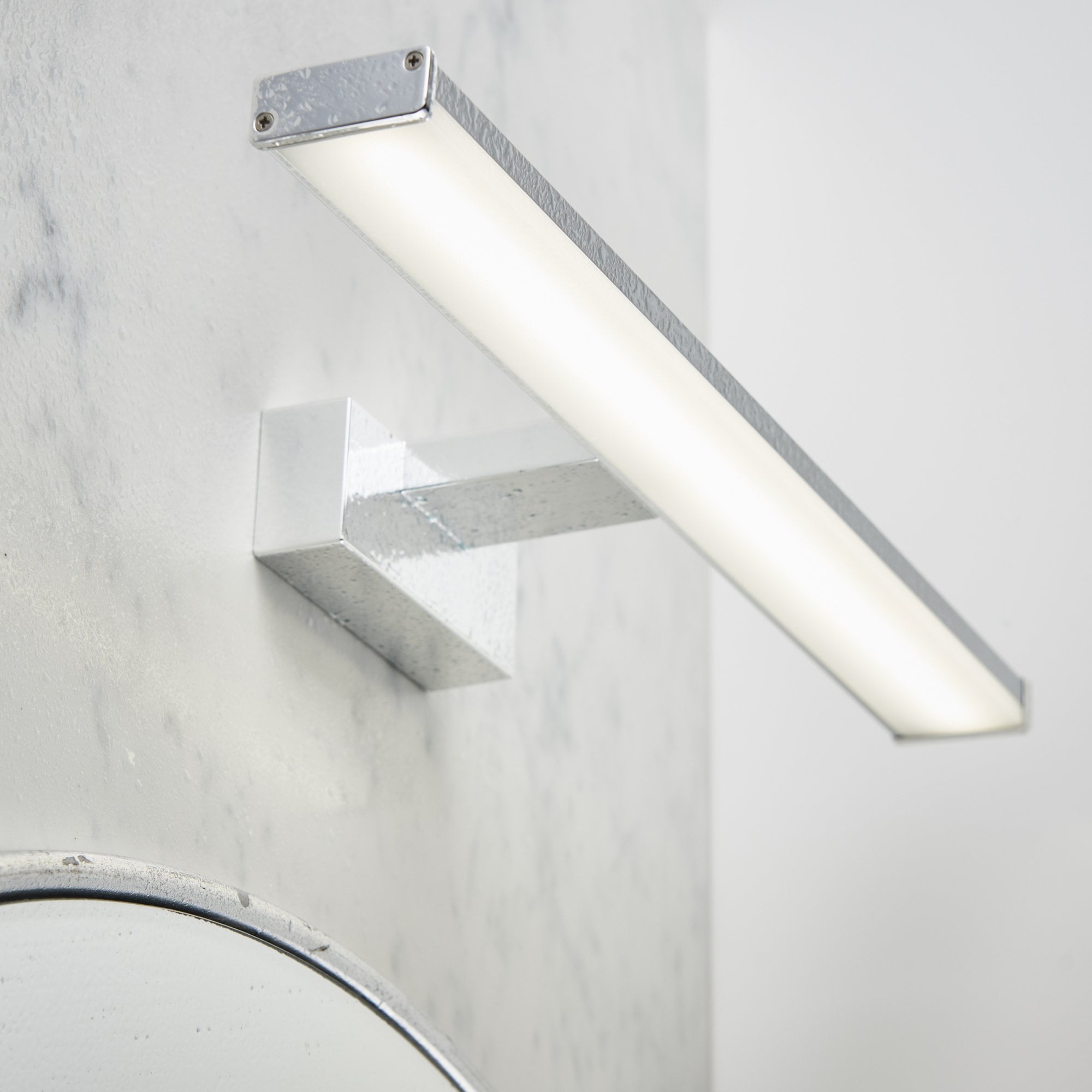 Endon Axis Single Light Wall Light - Chrome Effect & Frosted Plastic